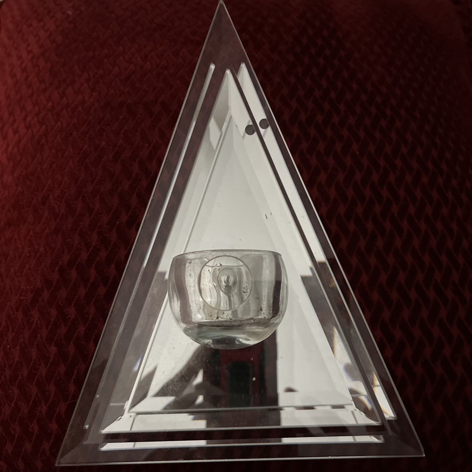 Triangle Mirror Votive Holder-set of 2