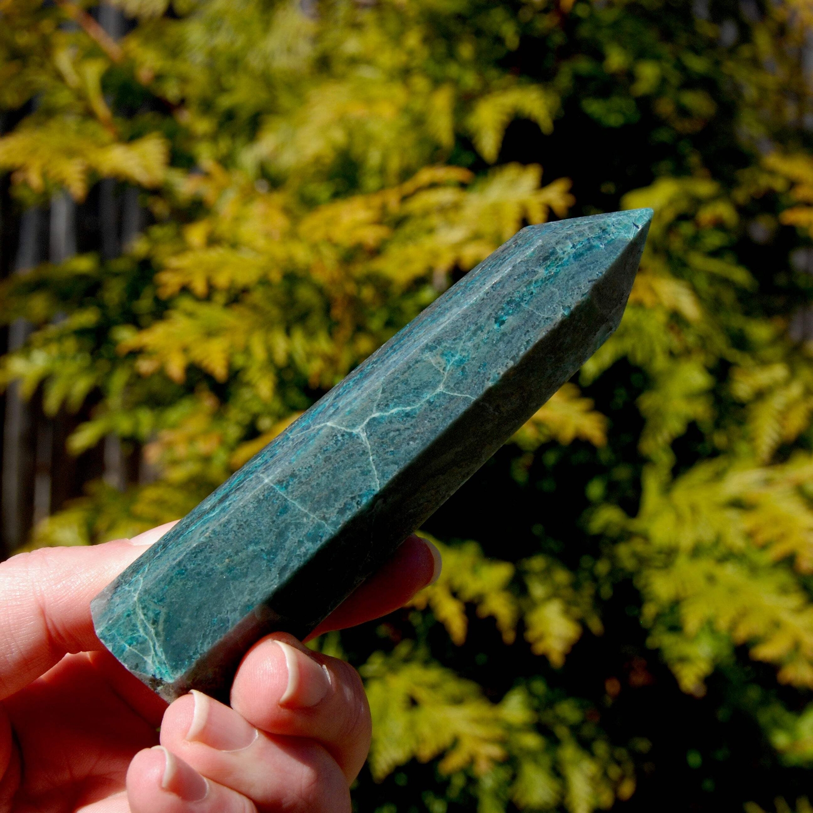 4.25in 117g Chrysocolla Shattuckite Crystal Tower