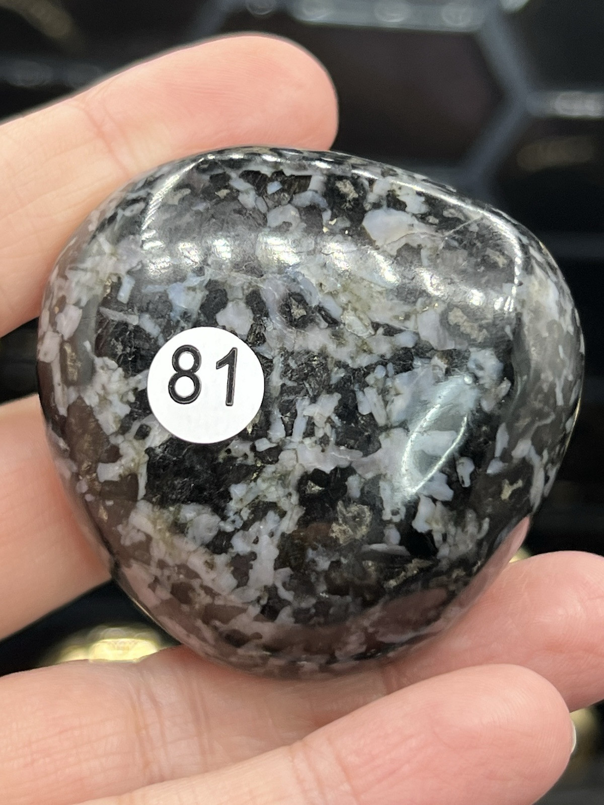 Natural Indigo Gabrro „Mystical Merlinite“ Palm Stones Free ship & Gift