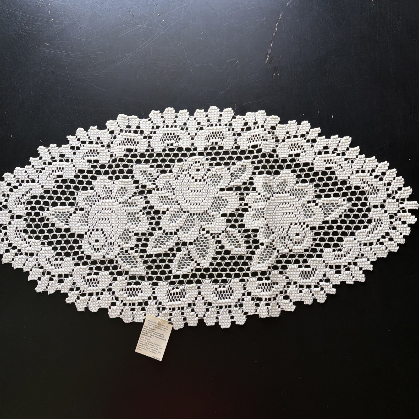 Heritage Lace Ivory Doily 12” X 24” Rose New With Tag 100% Polyester