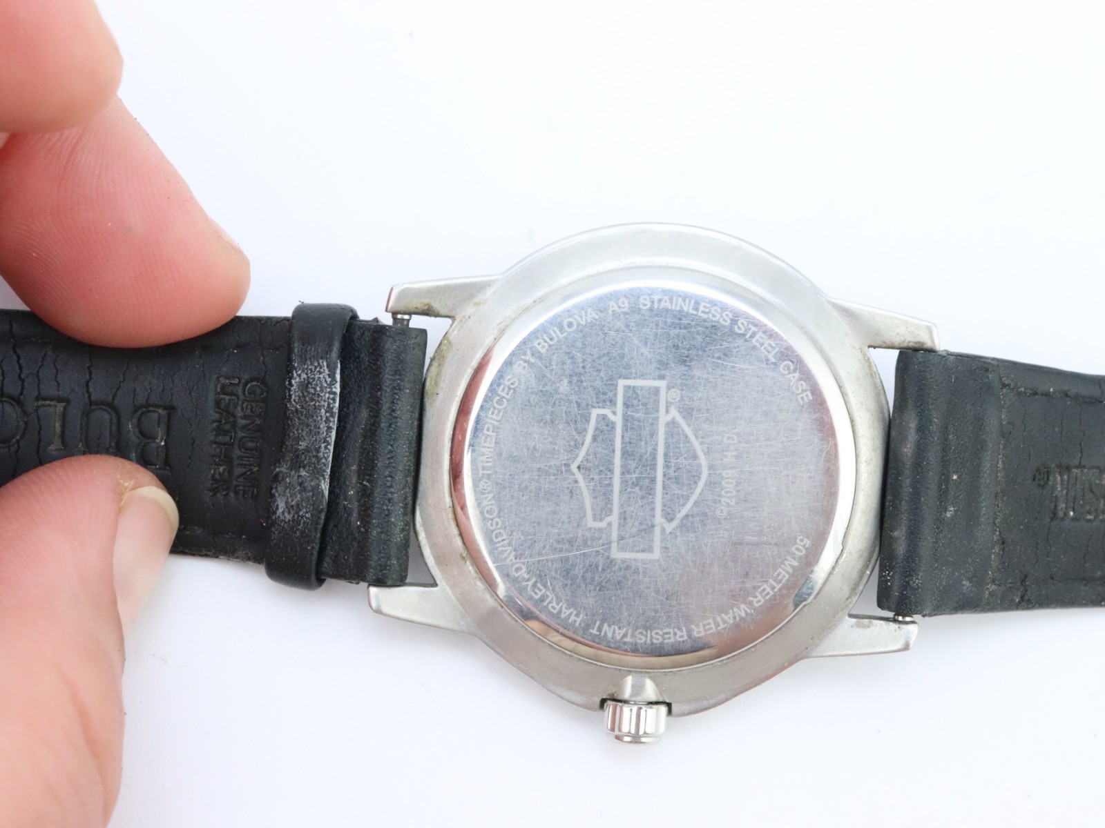 Vintage BULOVA Harley Davidson Motorcycles 76A12 Eagle Watch 41mm NEW BATTERY