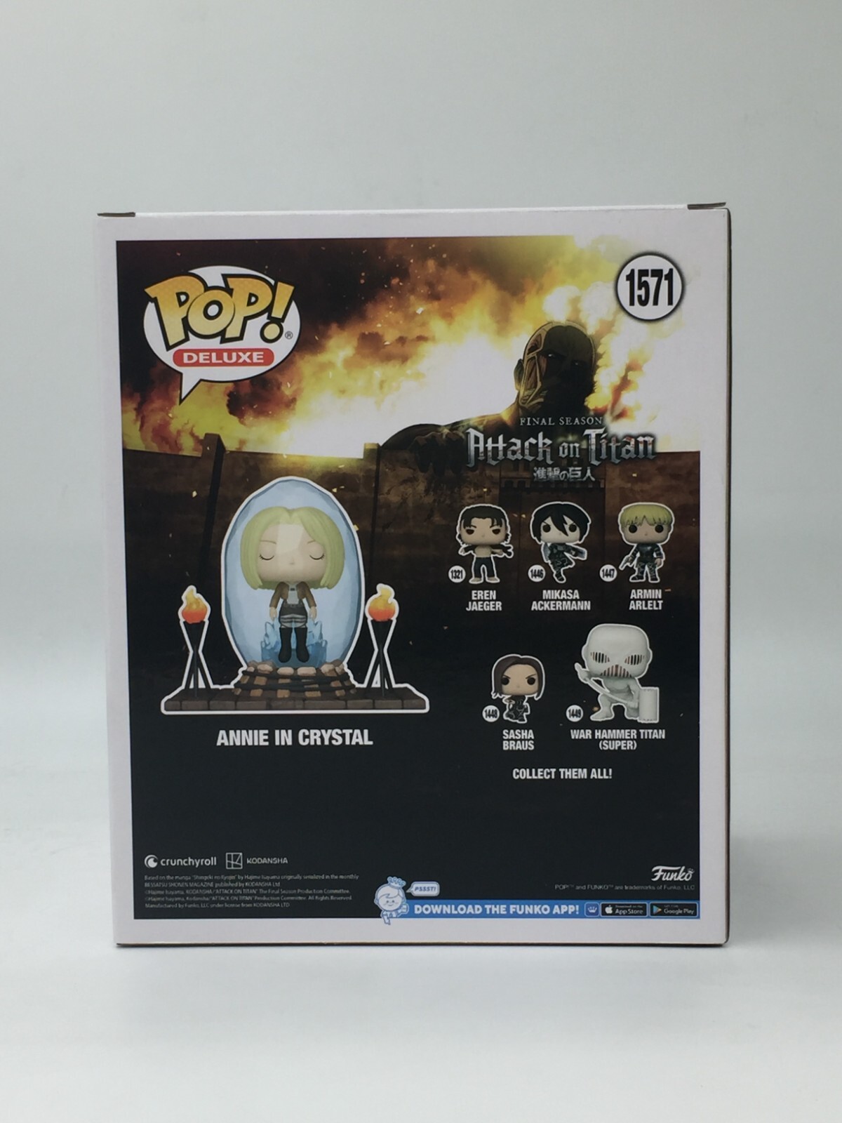 Funko Pop! 6″ Deluxe Attack on Titan Annie in Crystal #1571 Hot Topic Exclusive