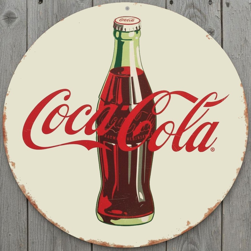 Coca-Cola Coke 8″ Diameter Vintage Novelty Metal Sign Made In USA New!