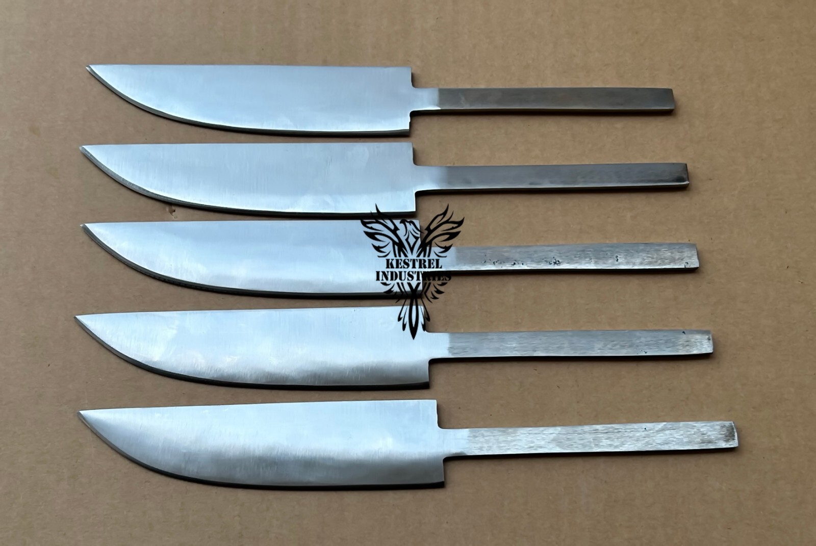 Lot of 5 Carbon Steel Blank Blade Knife For Knife Making Supplies (BB-670)