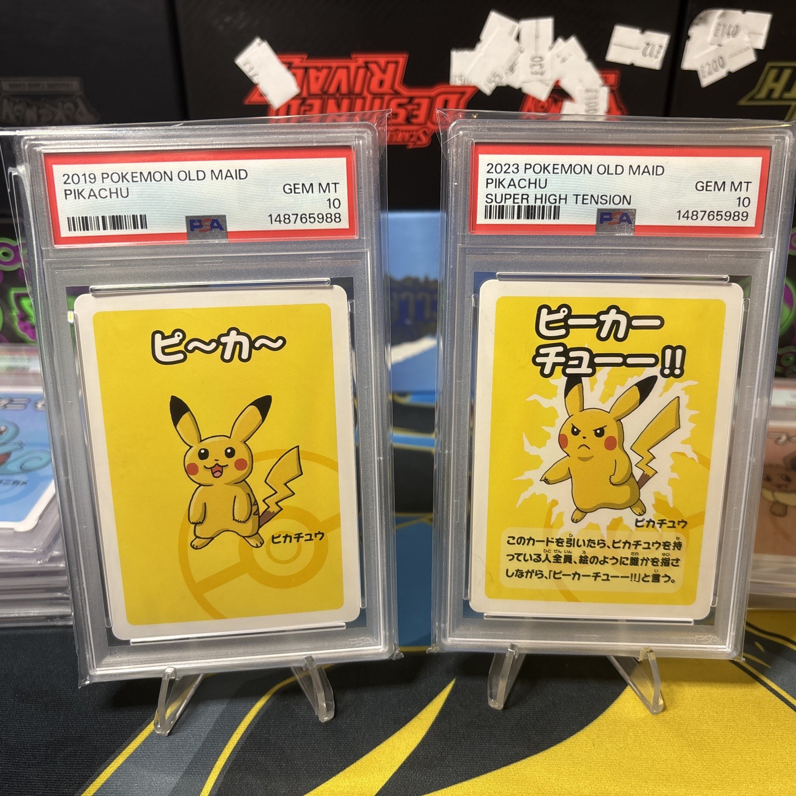 2 x 2023 Old Maid Pikachu PSA 10 Gem Mint Pokemon (Sequential)