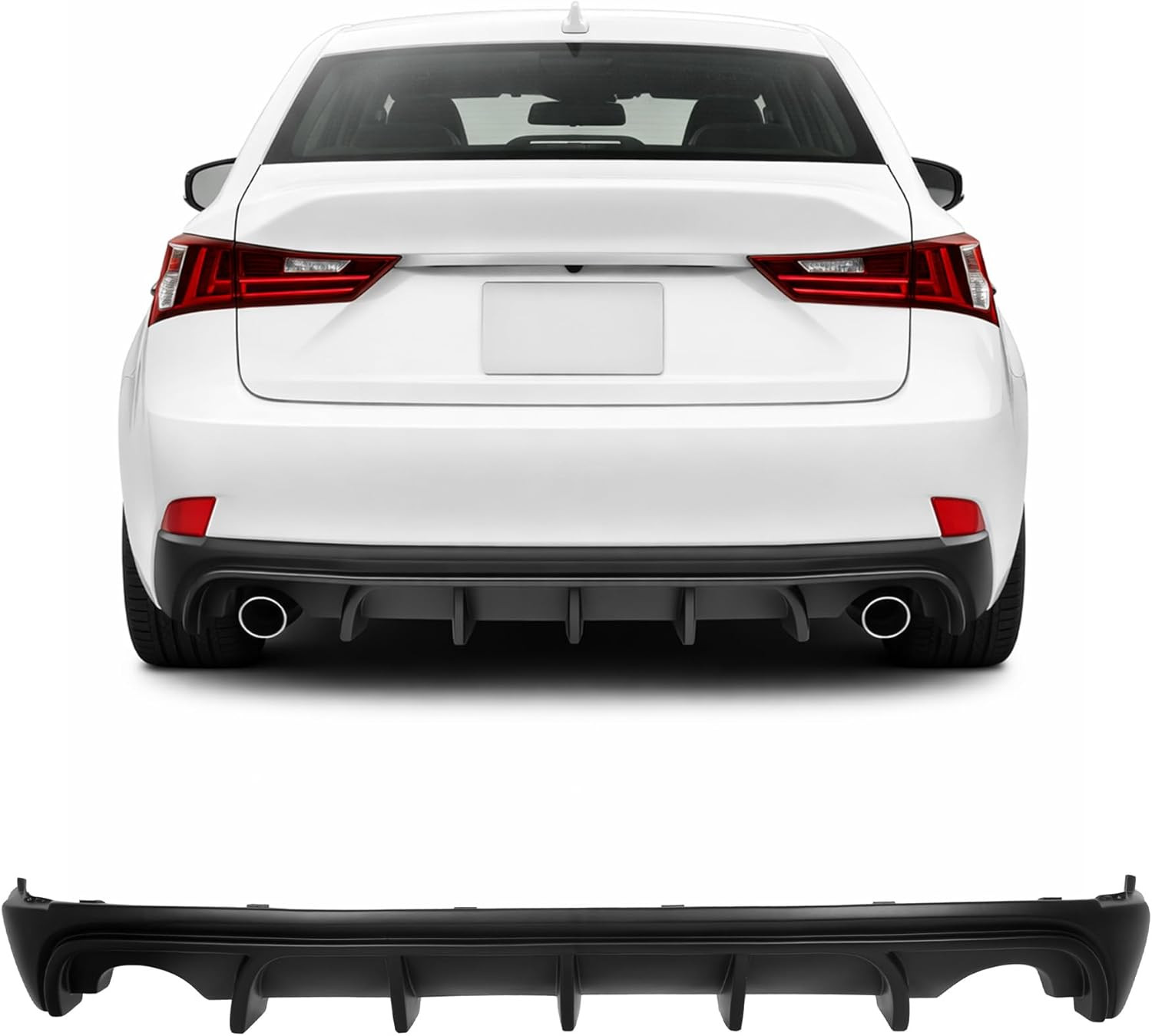 Rear Bumper Diffuser Compatible with 2014-2016 Lexus IS250 IS350 IS200T 4-Door O