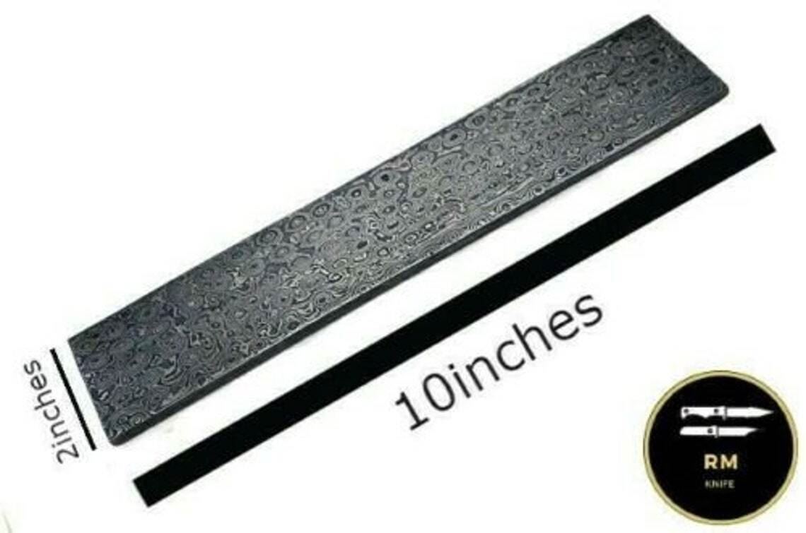 10″HANDMADE DAMASCUS STEEL BILLET/BAR ANNEALED MAKING SUPPLY RAINDROP PATTERN
