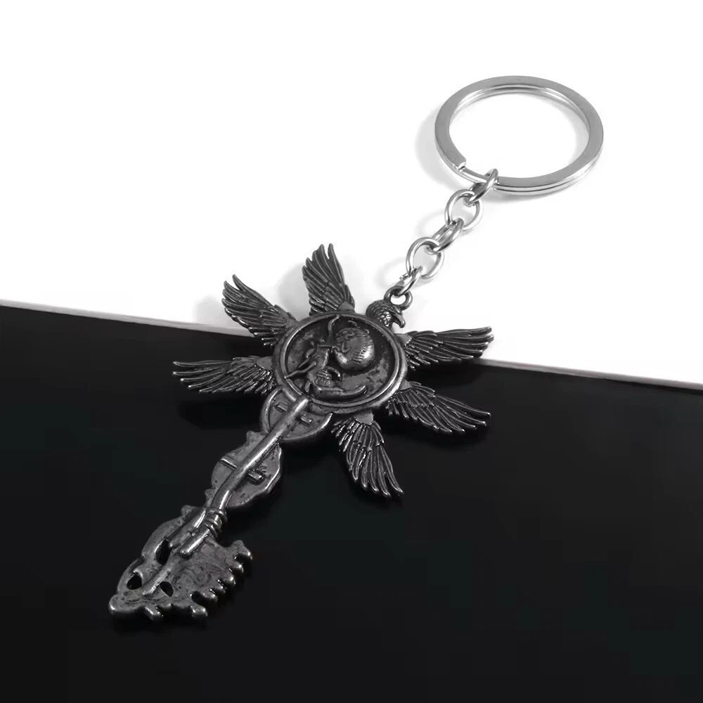 Resident Evil 8 Village Key Keychain Vintage Six-Winged Unborn Pendant Keyring