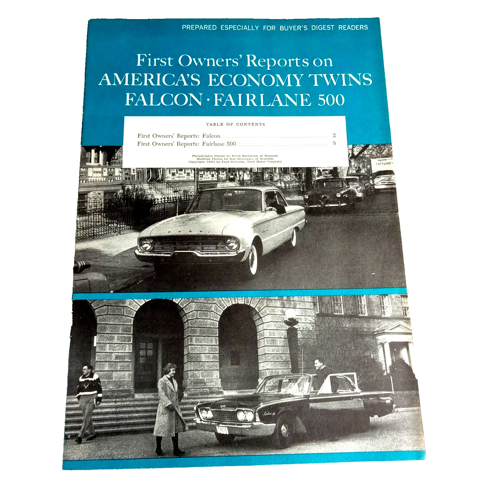 1960 Ford Buyer Digest First Owner’s Reports Falcon Fairlane 500 Sales Brochure