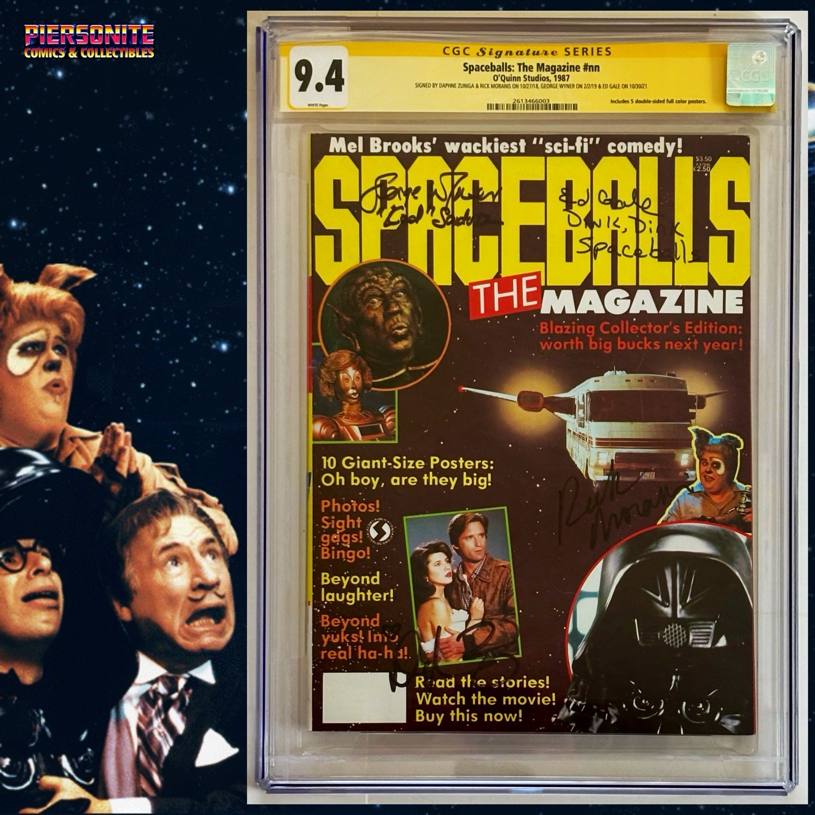 CGC 9.4 SS Spaceballs The Magazine #nn signed by Moranis, Zuniga, Wyner & Gale