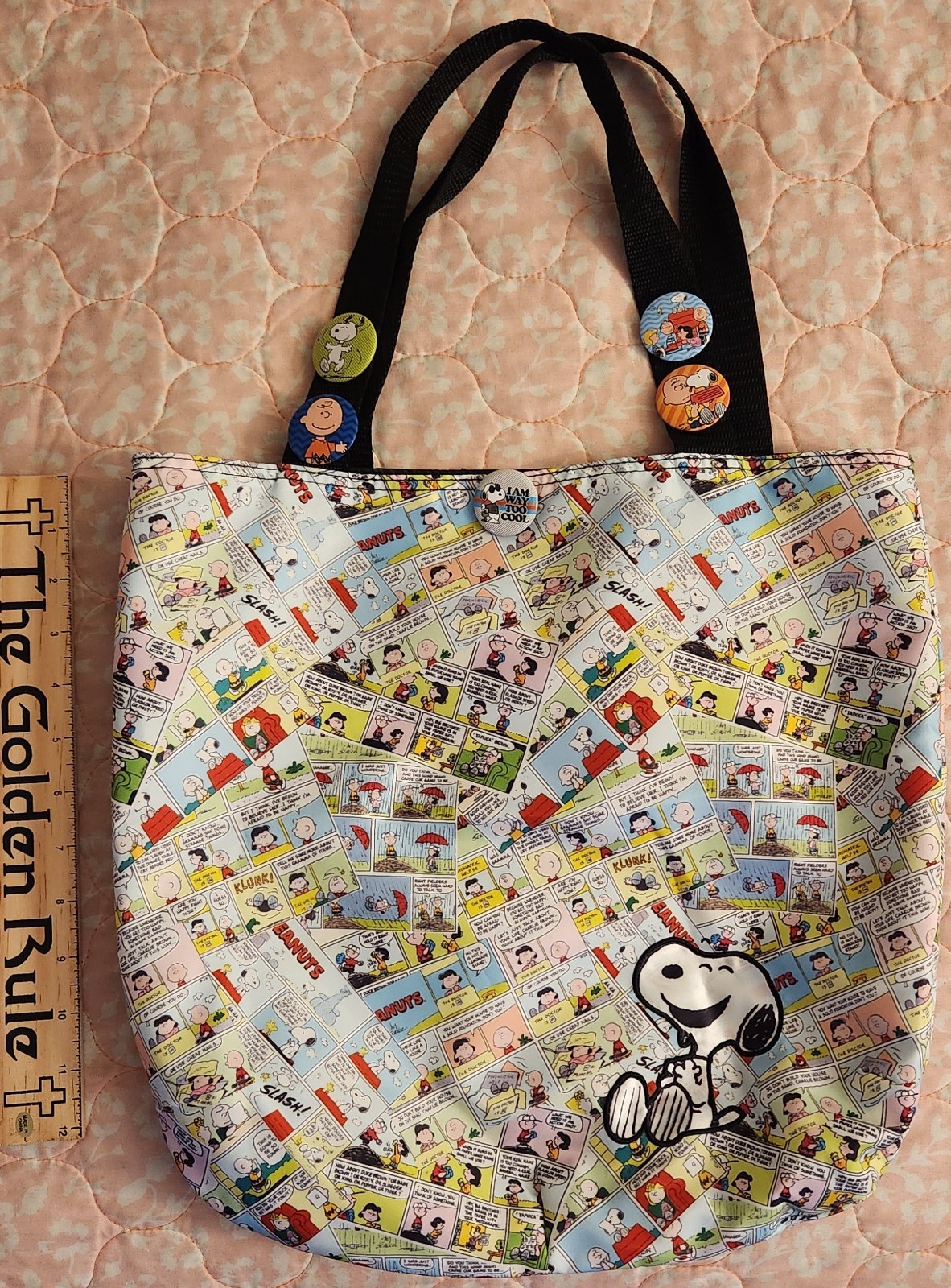 Snoopy Peanuts Character Tote Bag Comic Strip Cedar Fair
