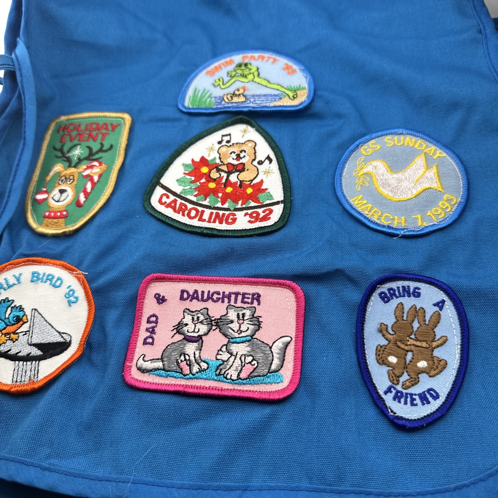 Girl Scout Daisy Apron Brown Sash With Badges & Pins GSA Girl Scouts Patches Lot