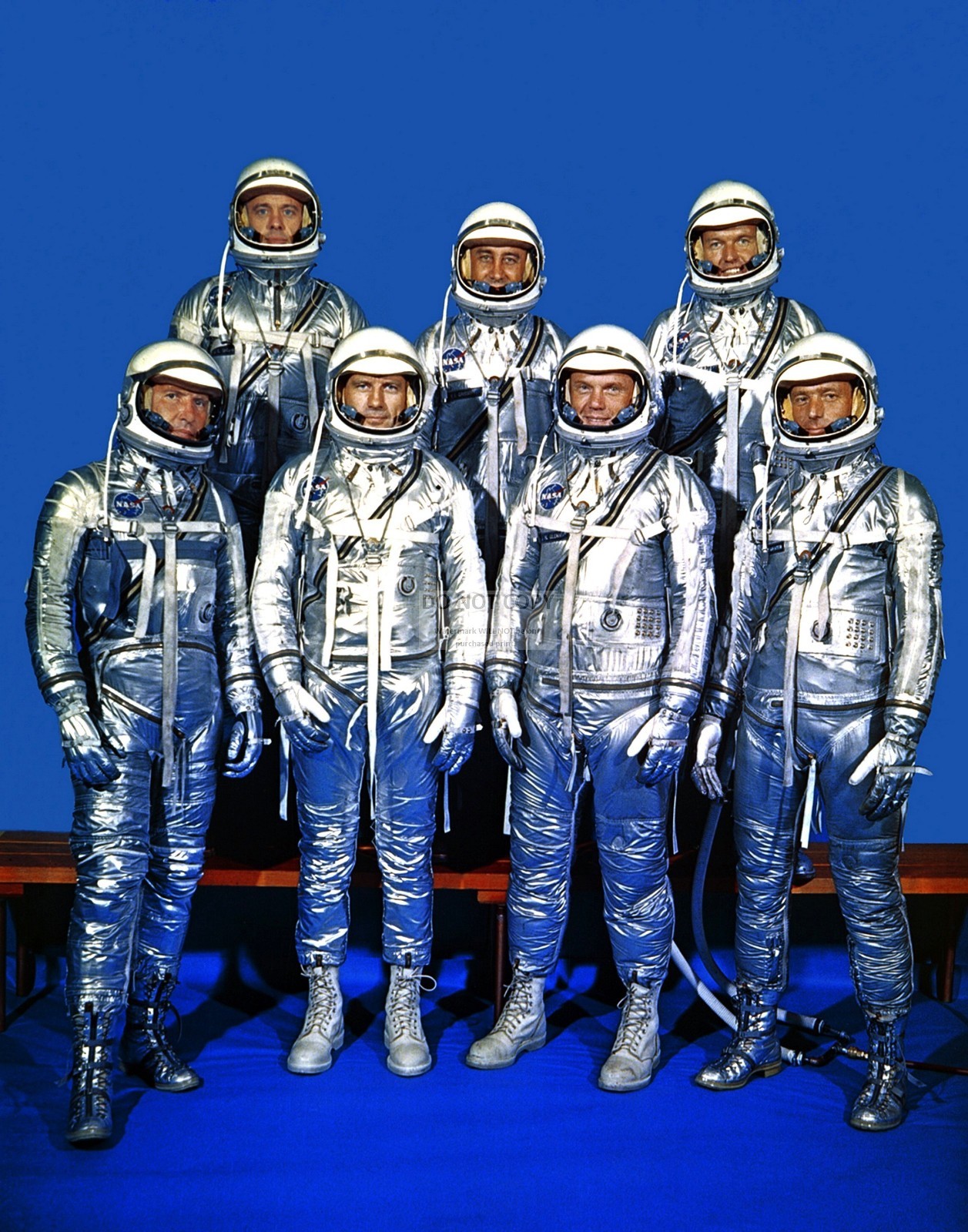 ORIGINAL MERCURY 7 ASTRONAUTS IN SPACESUITS – 8X10 NASA PHOTO (EP-011)