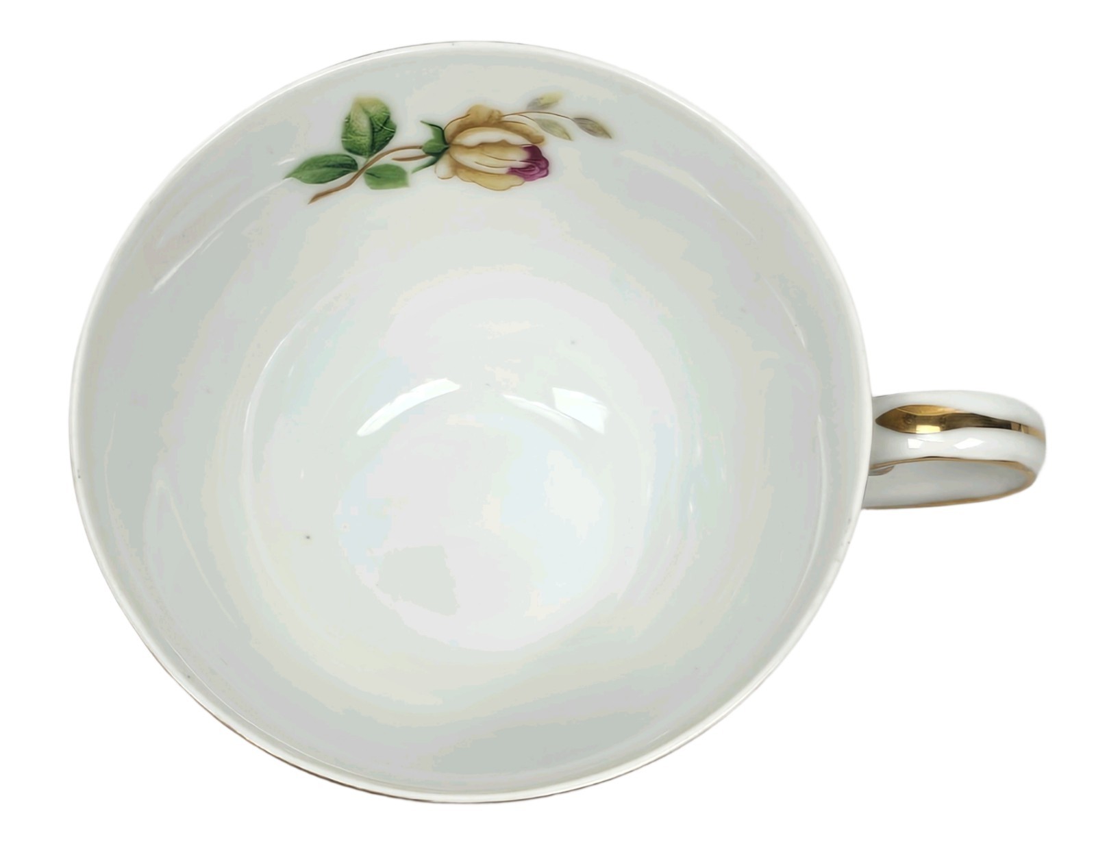 Vintage Lynmore Golden Rose Teacup Fine China Japan Yellow & Pink Rose Gold Trim