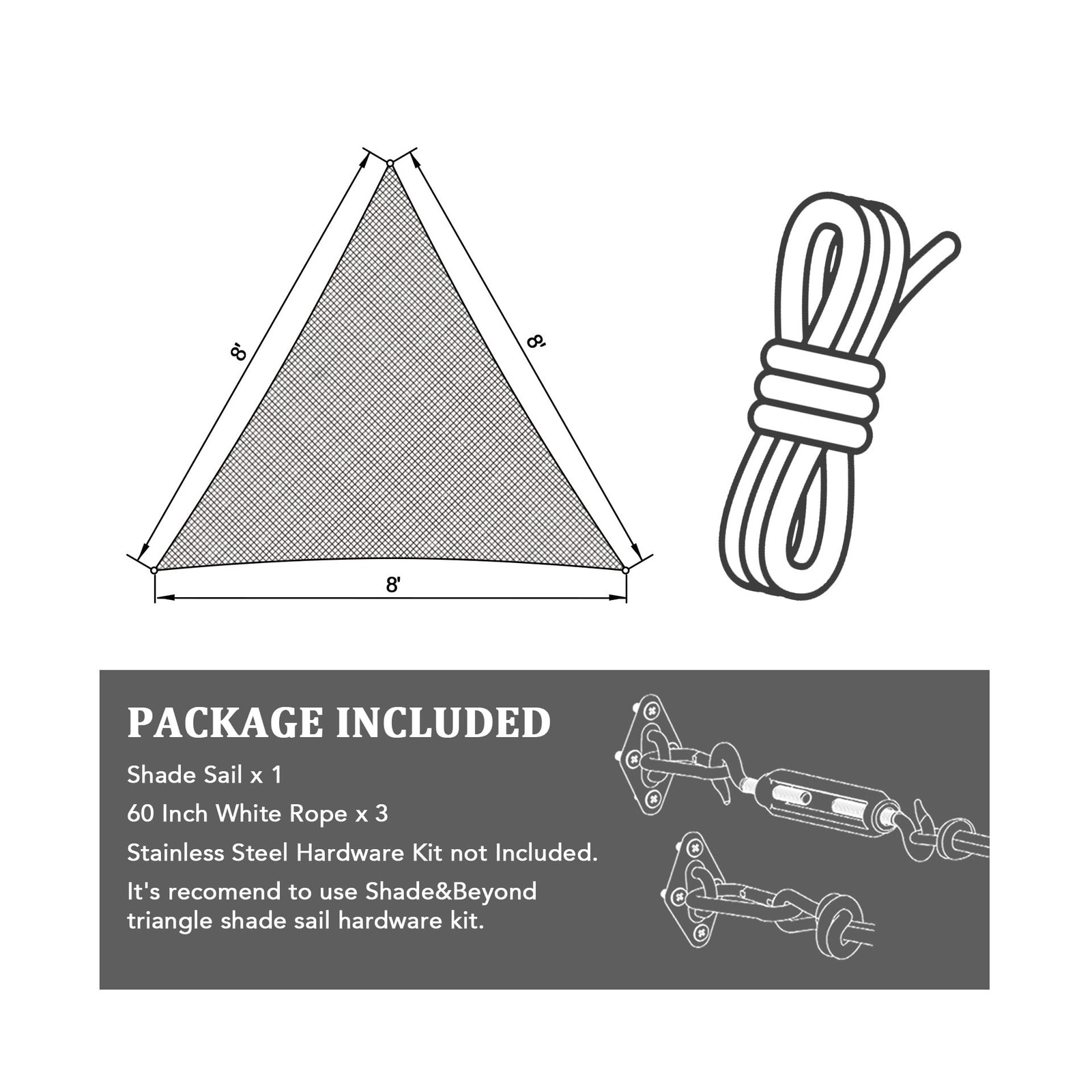 Shade&Beyond Triangle Sun Shade Sail 16’X16’X16′ Permeable Canopy Sand for Pa…
