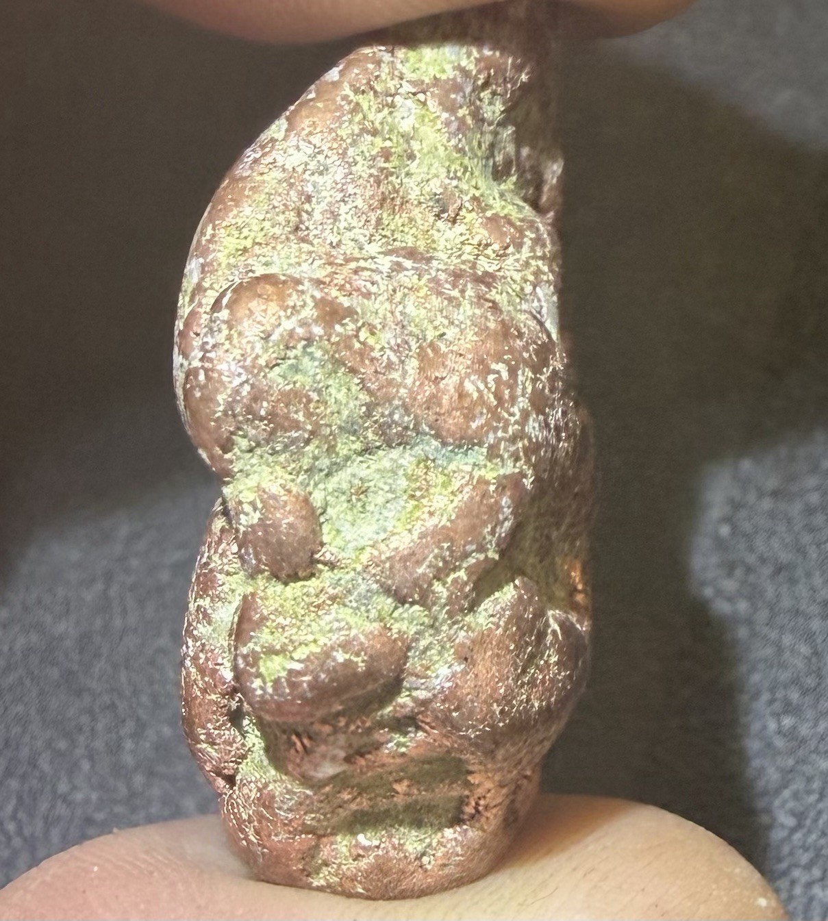 1oz Solid Copper Nugget w Natural Green Epidote Matrix – Keweenaw, Michigan
