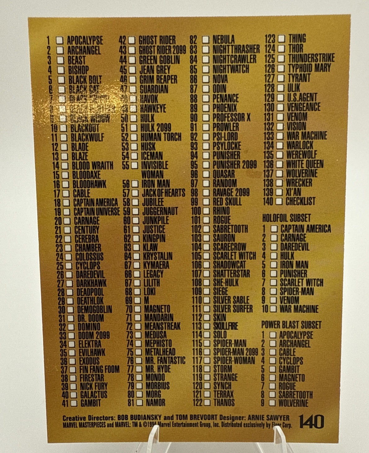 1994 Fleer Marvel Masterpieces Base Cards – YOU PICK – Complete Your Set