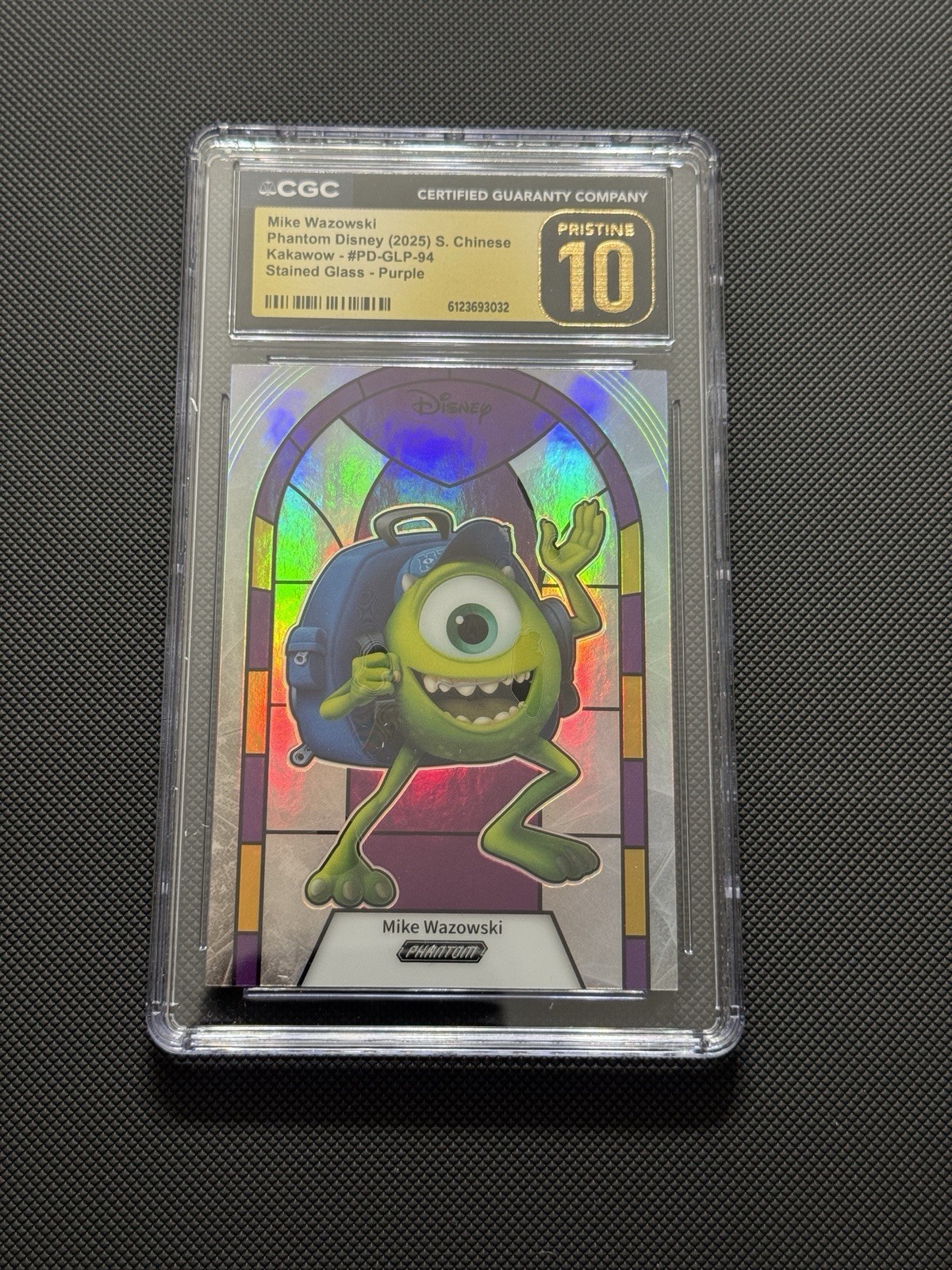 2025 Kakawow Phantom Disney Stained Glass Purple Mike Wazowski /115 CGC PRISTINE