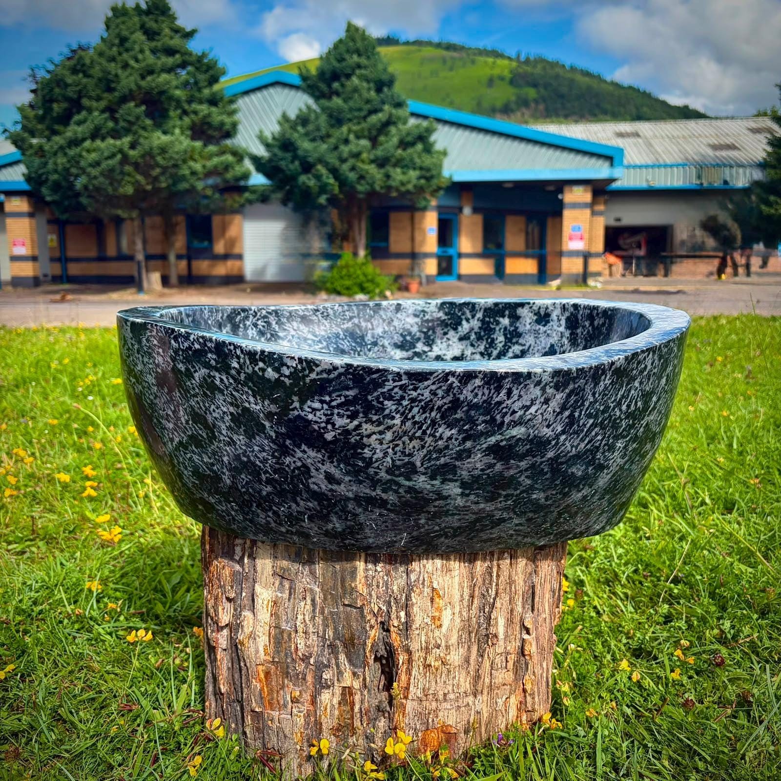 XL Large Indigo Gabbro Crystal Bowl | 38kg Mystic Merlinite Hand Carved Crystal