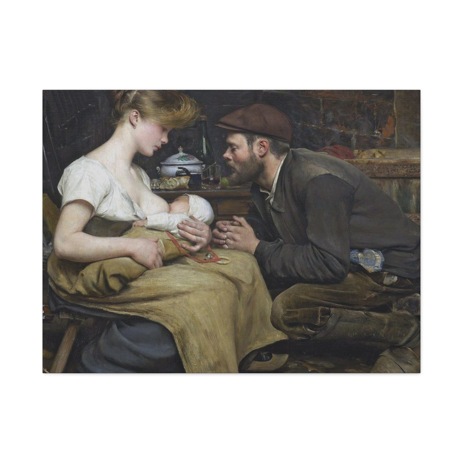 Jean-Eugène Buland (1852–1926) Parent’s happiness 1903 – Canvas Wall Art
