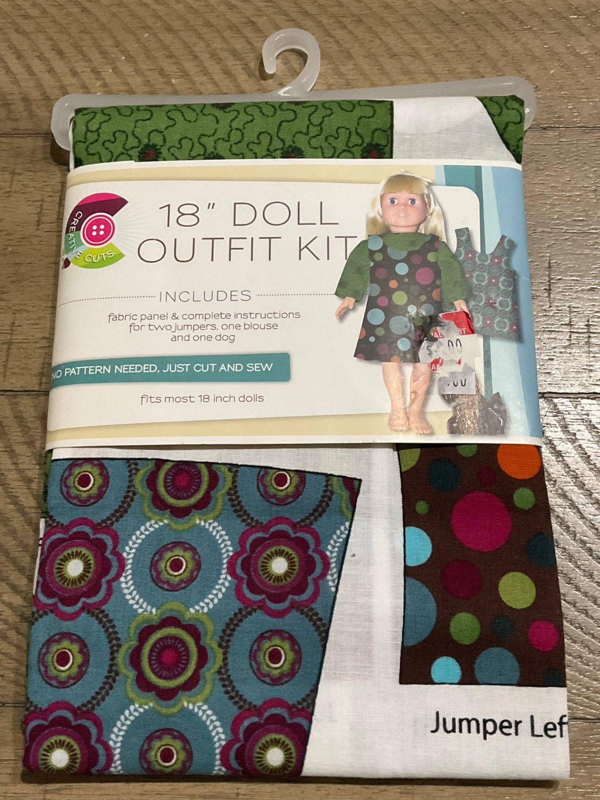 NOS DAISY KINGDOM 18″ DOLL OUTFIT SEWING KIT No Pattern Needed: Just Cut & Sew