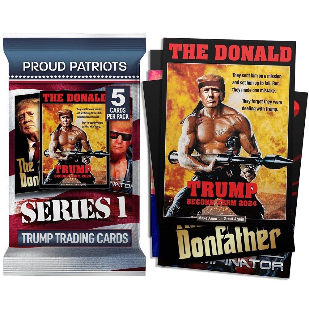 5 CARD SEALED PACK …..DONALD TRUMP TRADING CARDS SERIES #1