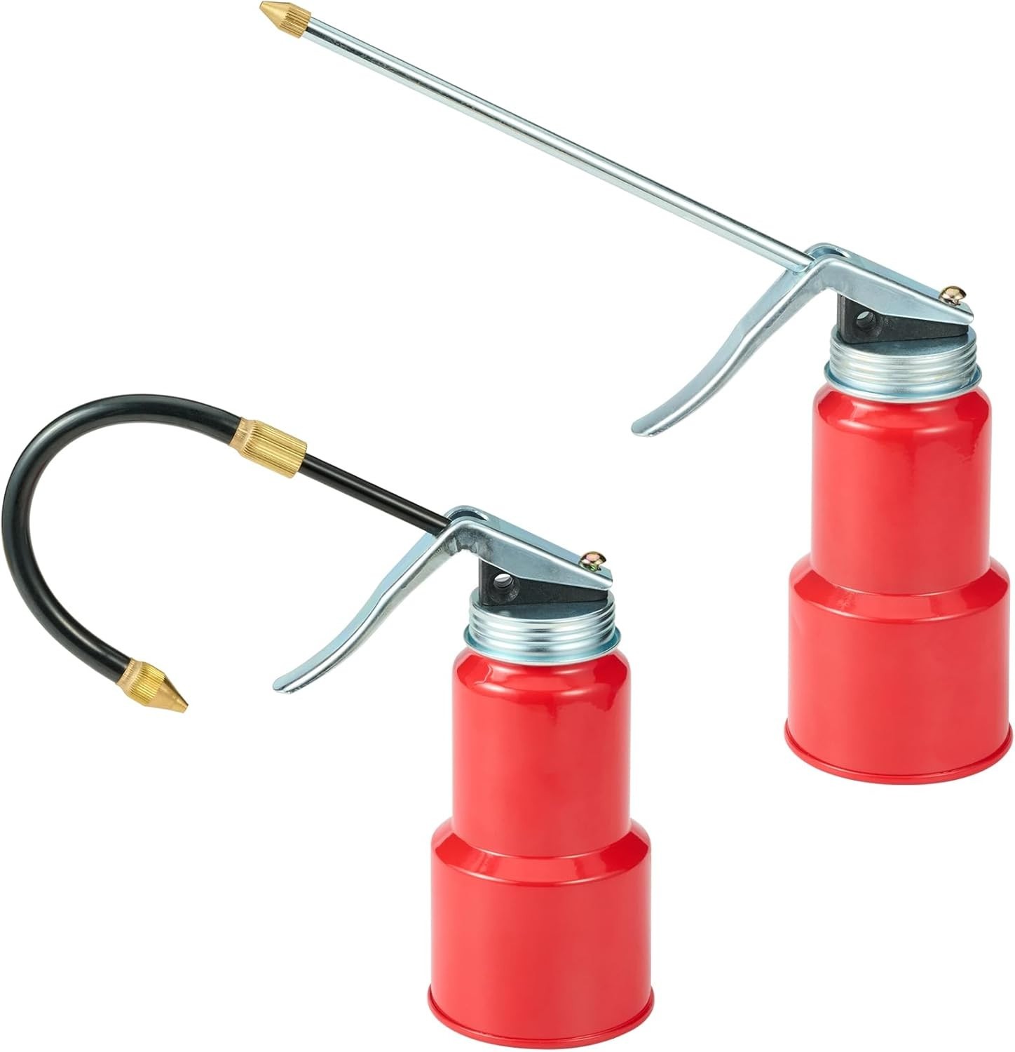 2 Red Metal Oil Pump with Detachable Spout – Perfect for Heavy-Duty Use