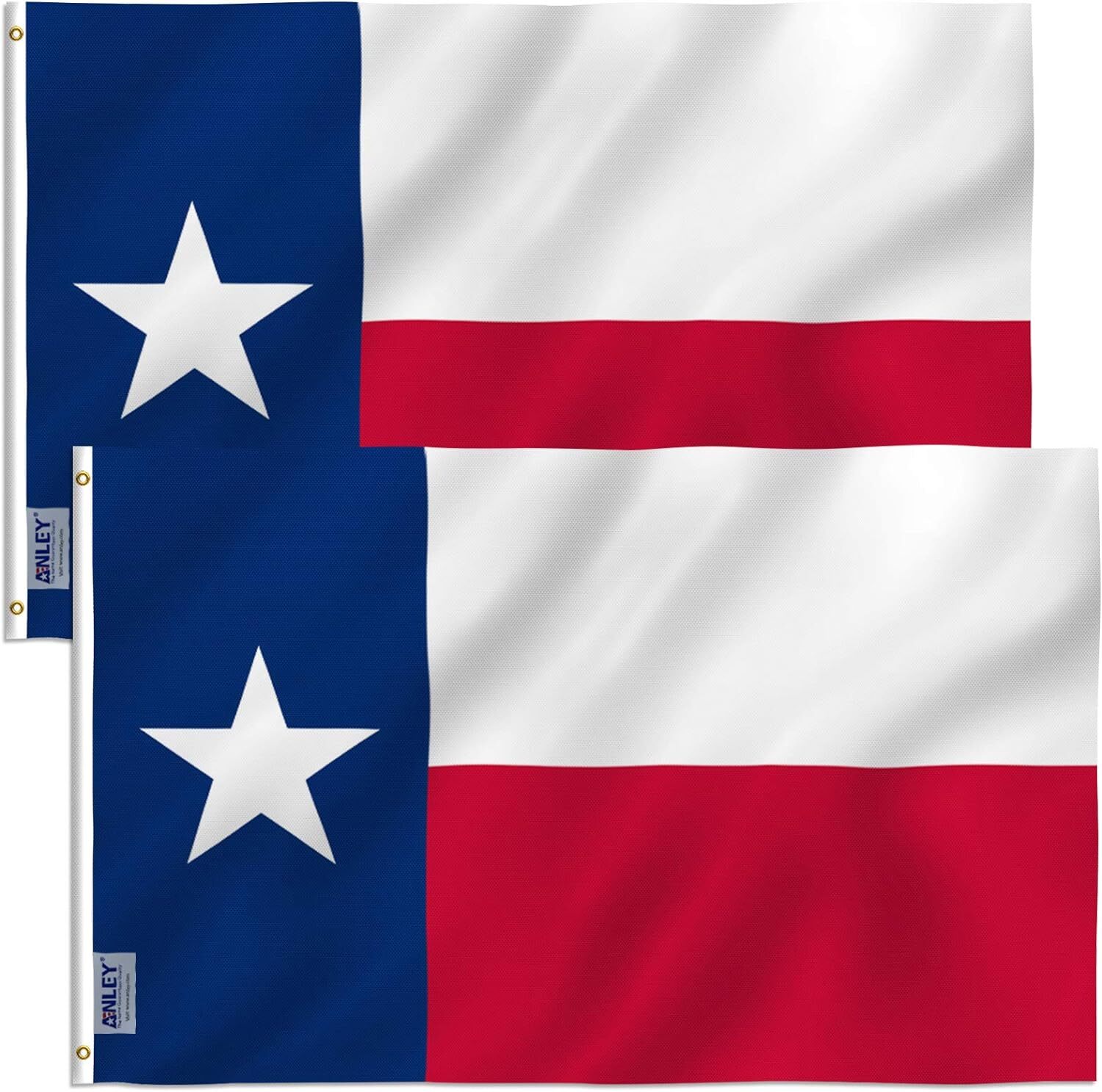 Anley Pack of 2 Fly Breeze 3×5 Ft Texas State Flag – Texas State Flags Polyester