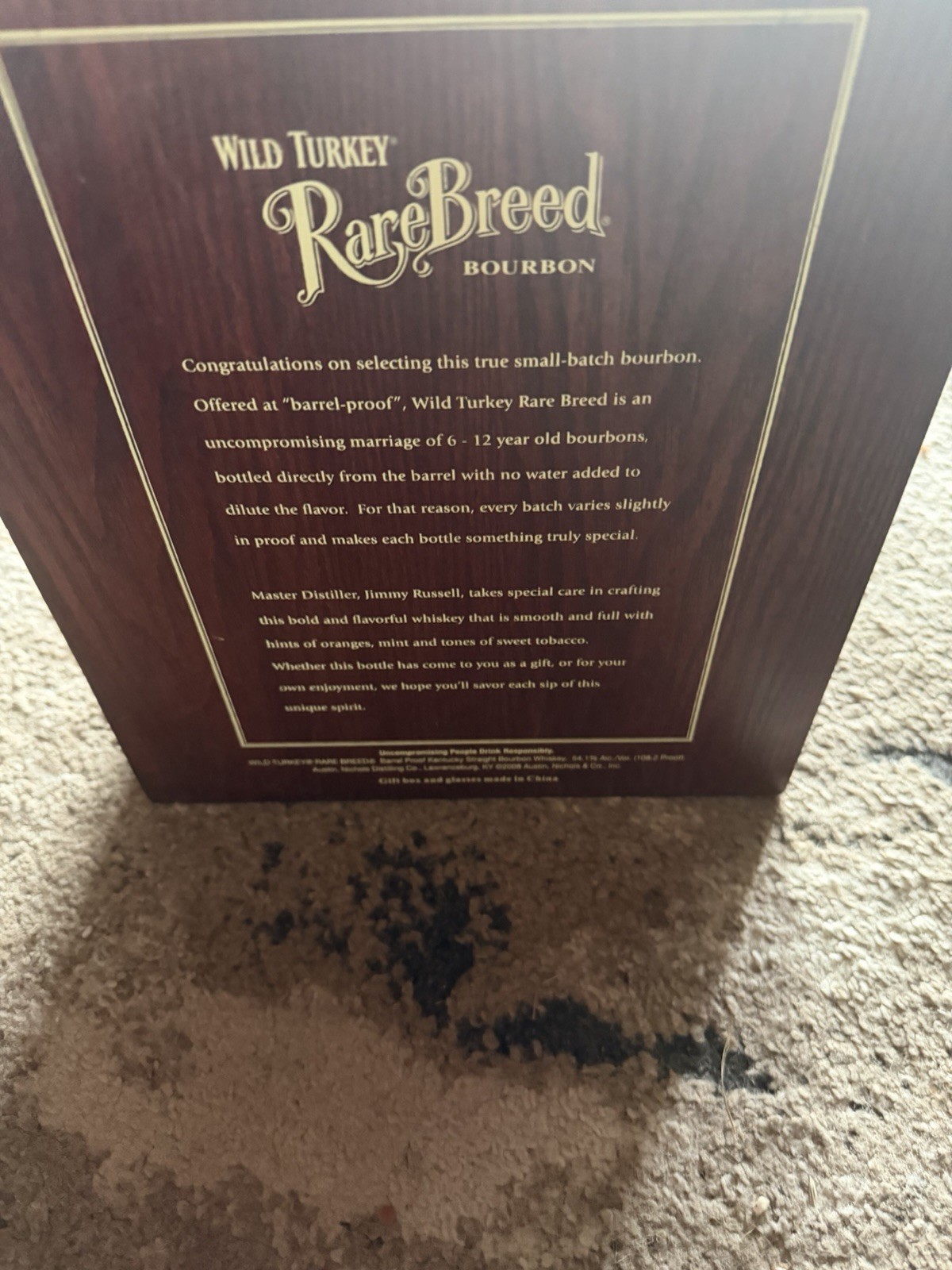Wild Turkey Rare Breed wooden frame/glass branded Wild Turkey Rare Breed