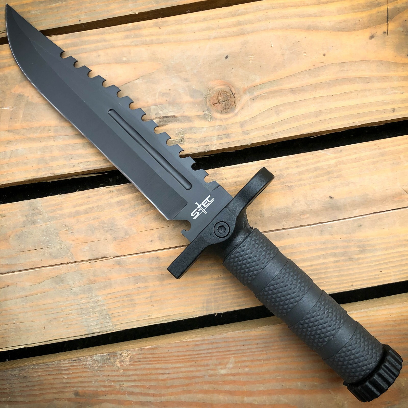 12.5″ MILITARY Hunting TACTICAL FIXED BLADE SURVIVAL Army Knife w Fire Starter