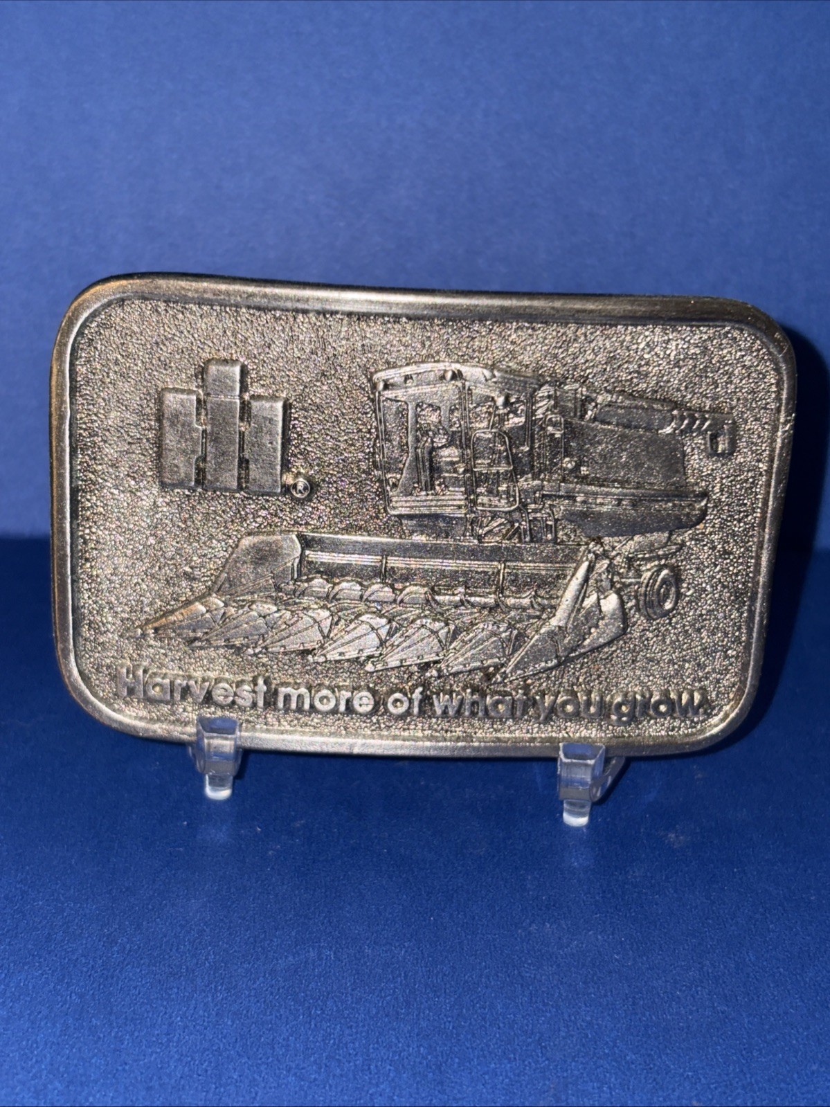 Vtg International Harvester Combine Belt Buckle Harvest More Of What You Grow