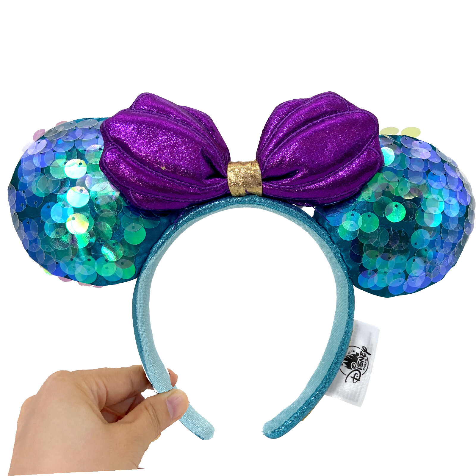 Disney Parks Little Mermaid Ariel Purple Iridescent Minnie Ears Headband US POST