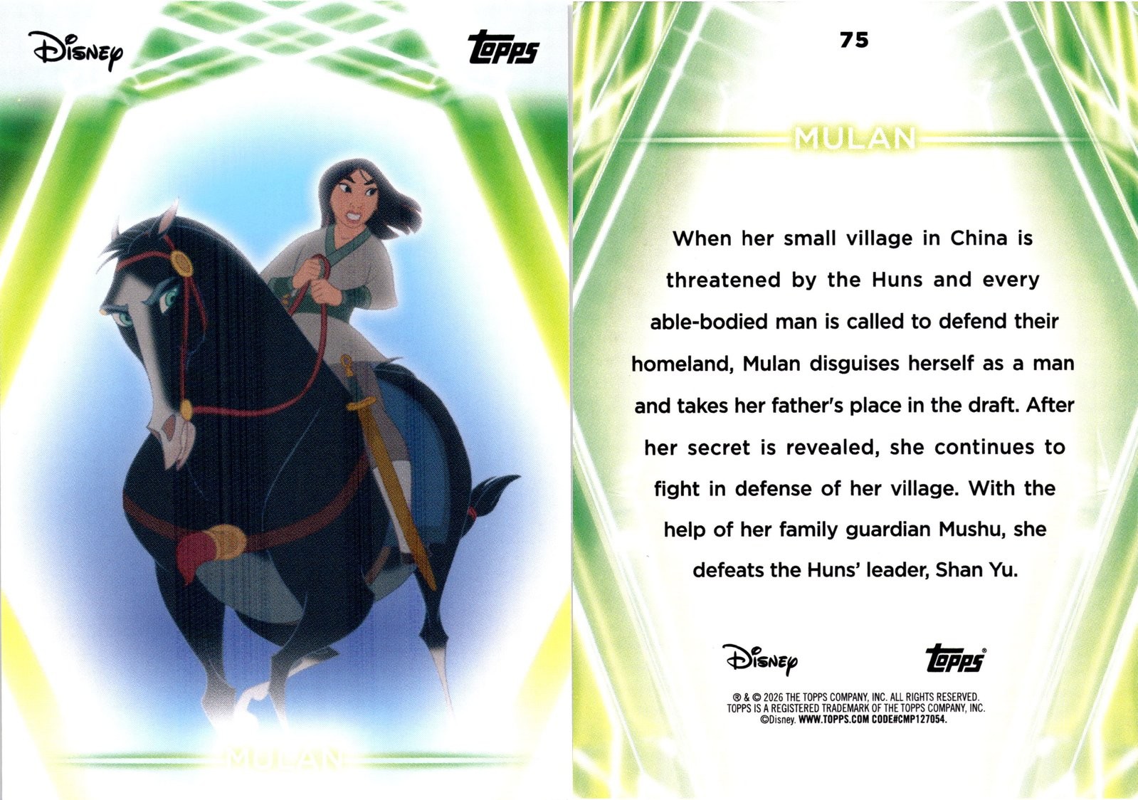 2026 Topps Disney Neon Mulan #75 Mulan