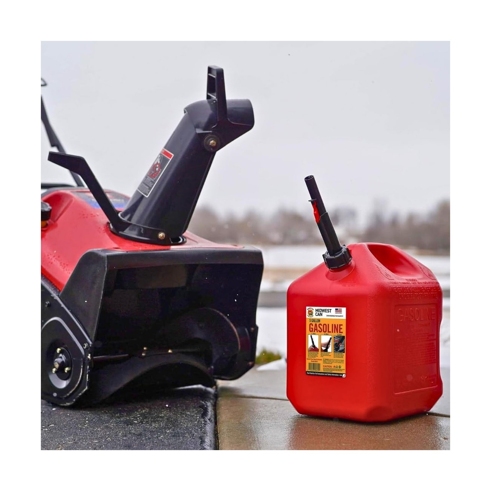 Midwest Can 5610 5 Gallon Gas Can Fuel Container Jugs w/Spout (2 Pack)