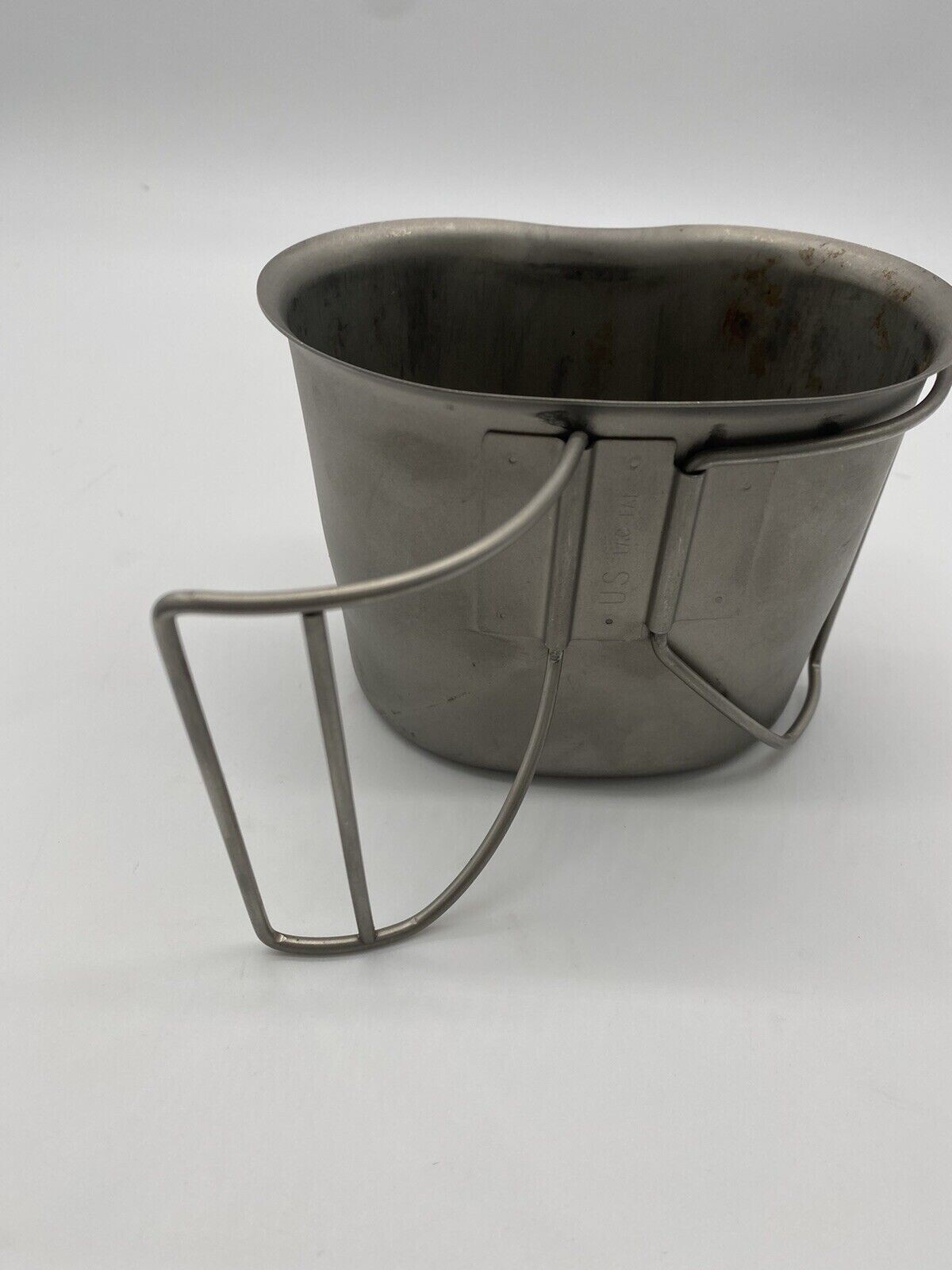 GENUINE US Military Issue Metal CANTEEN CUP 1 QT USGI HEAVY DUTY Wire Handle VGC