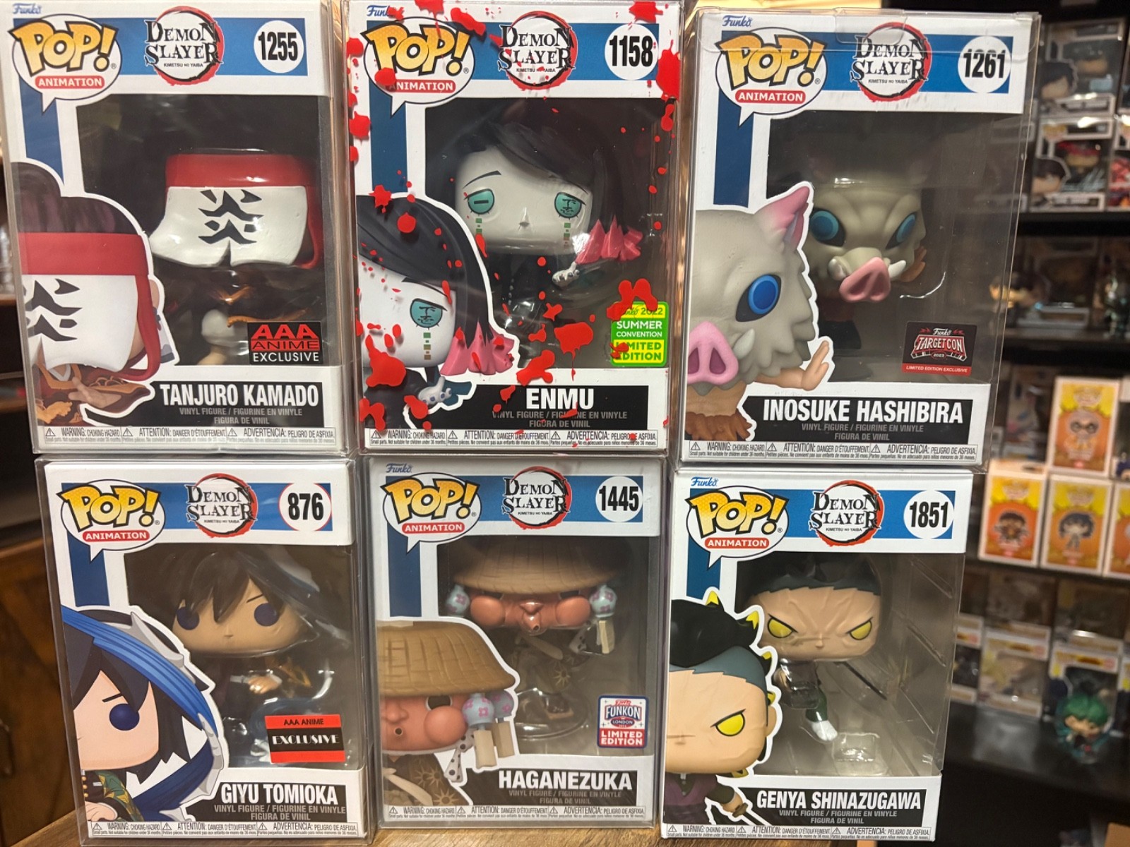 Funko Pop! Lot: Demon Slayer: Inosuke, Giyu, Tanjiro, Enmu, Genya, and more