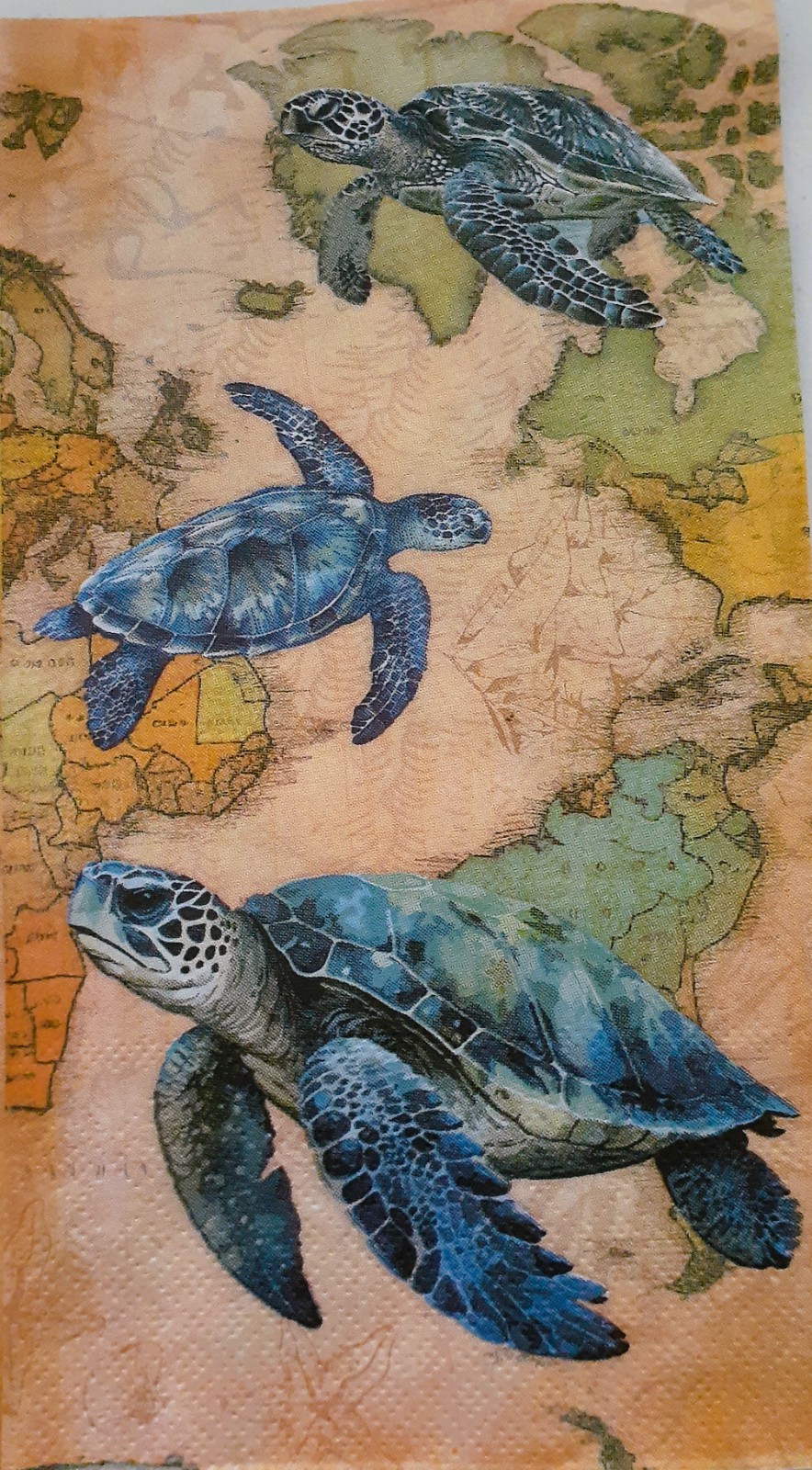 2 individual Paper Decoupage NAPKINS TOWELS – SEA TURTLE OCEAN SEALIFE