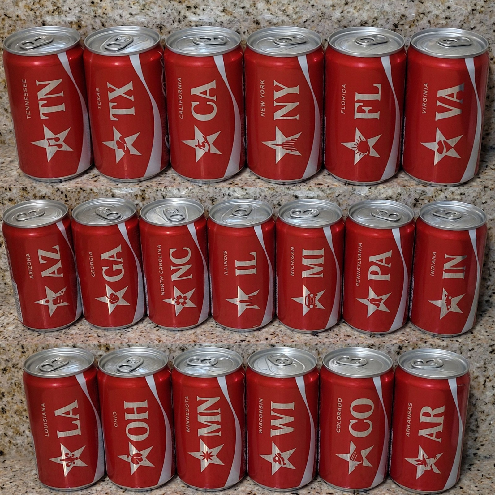 19x 2026 Limited Edition Coca Cola AMERICA 250 USA 🇺🇸 State MINI Can Set NEW