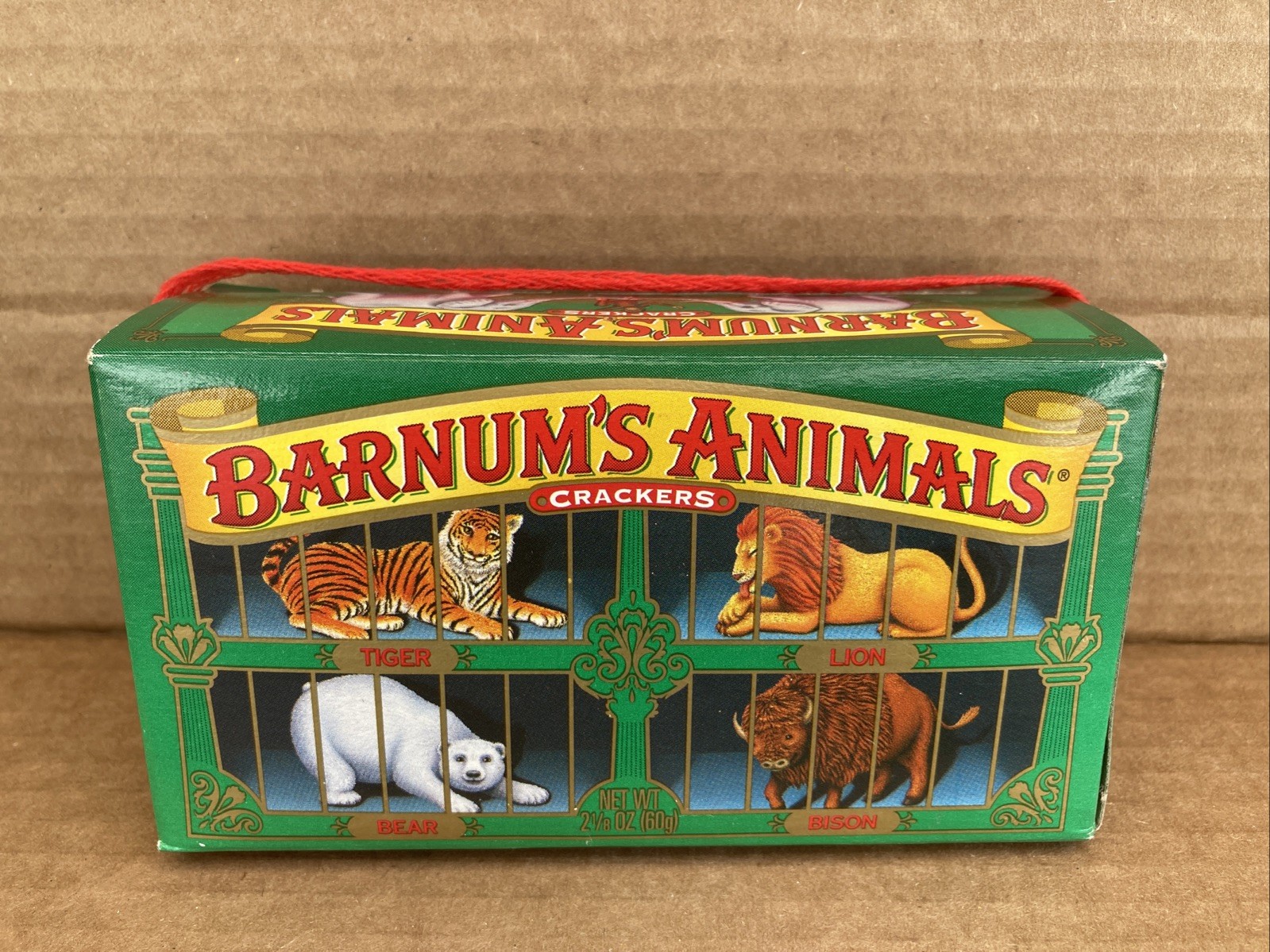 Nabisco Barnum’s Animal Crackers Rare Green Box w/gage Empty