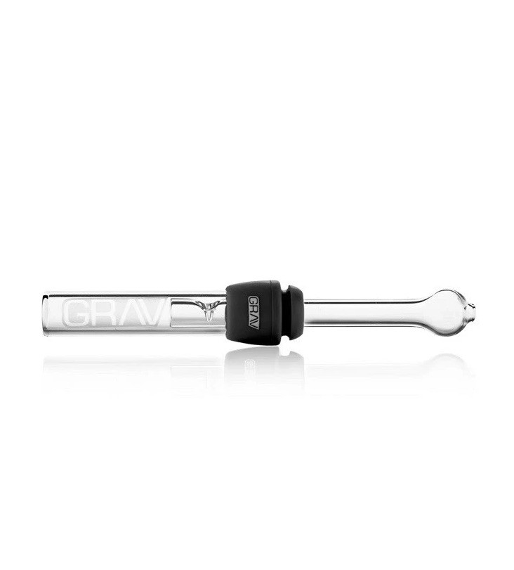GRAV® GLASS BLUNT WITH SILICONE GROMMET Color BLACK, 4” NEW EASY CLEAN DESIGN