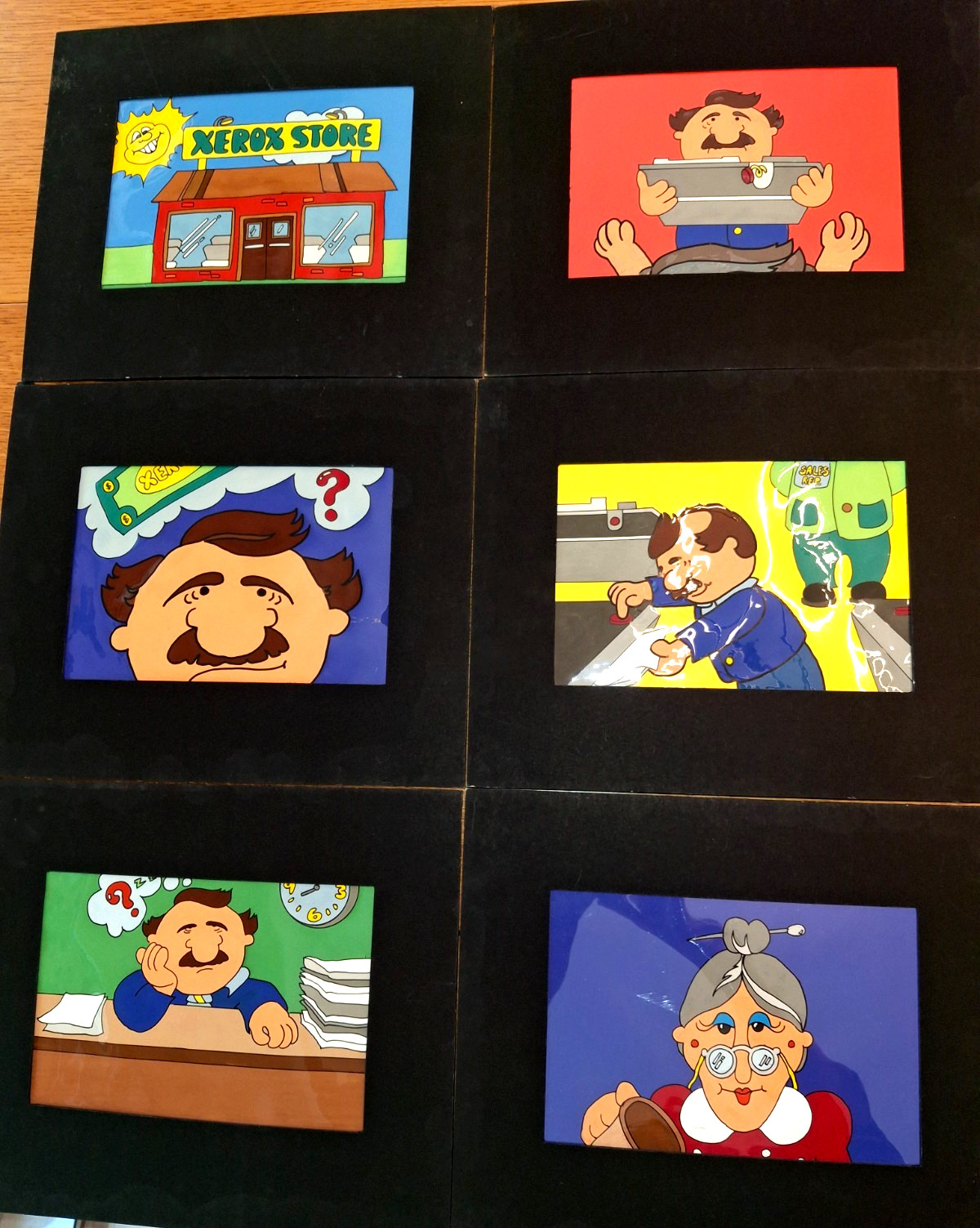 1982 Hand Painted Animation Production Cells 8″x6″ Used Cell Lot of 6