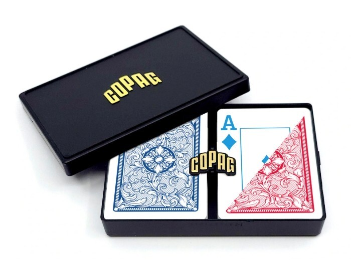 COPAG LEGACY 4-COLOR 100% PLASTIC PLAYING CARDS POKER SIZE JUMBO INDEX RED/BLUE