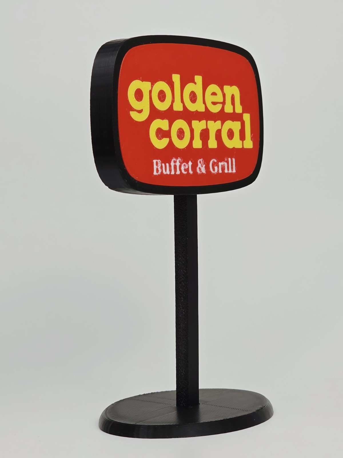Golden Corral Buffet Inspired Miniature Restaurant Sign. 5.5″ Desk Shelf