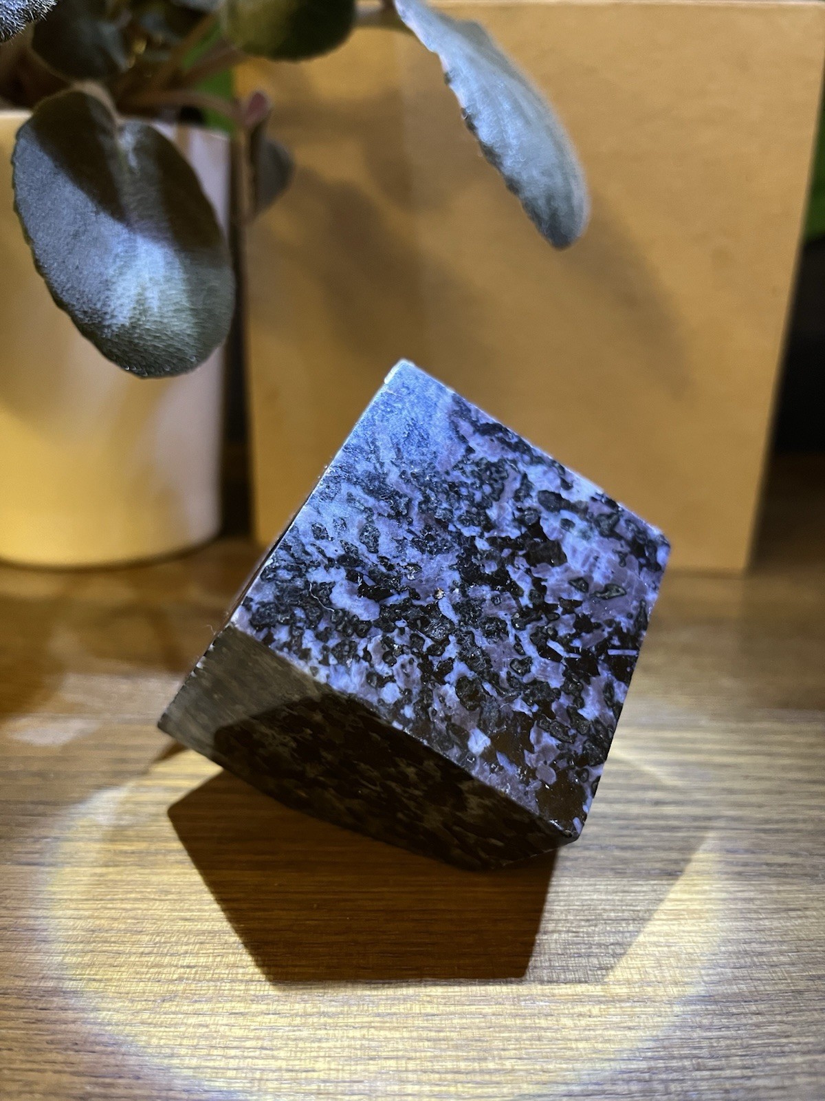 Mystic Merlinite AKA Indigo Gabbro Crystal Floating Cube Carved Gem