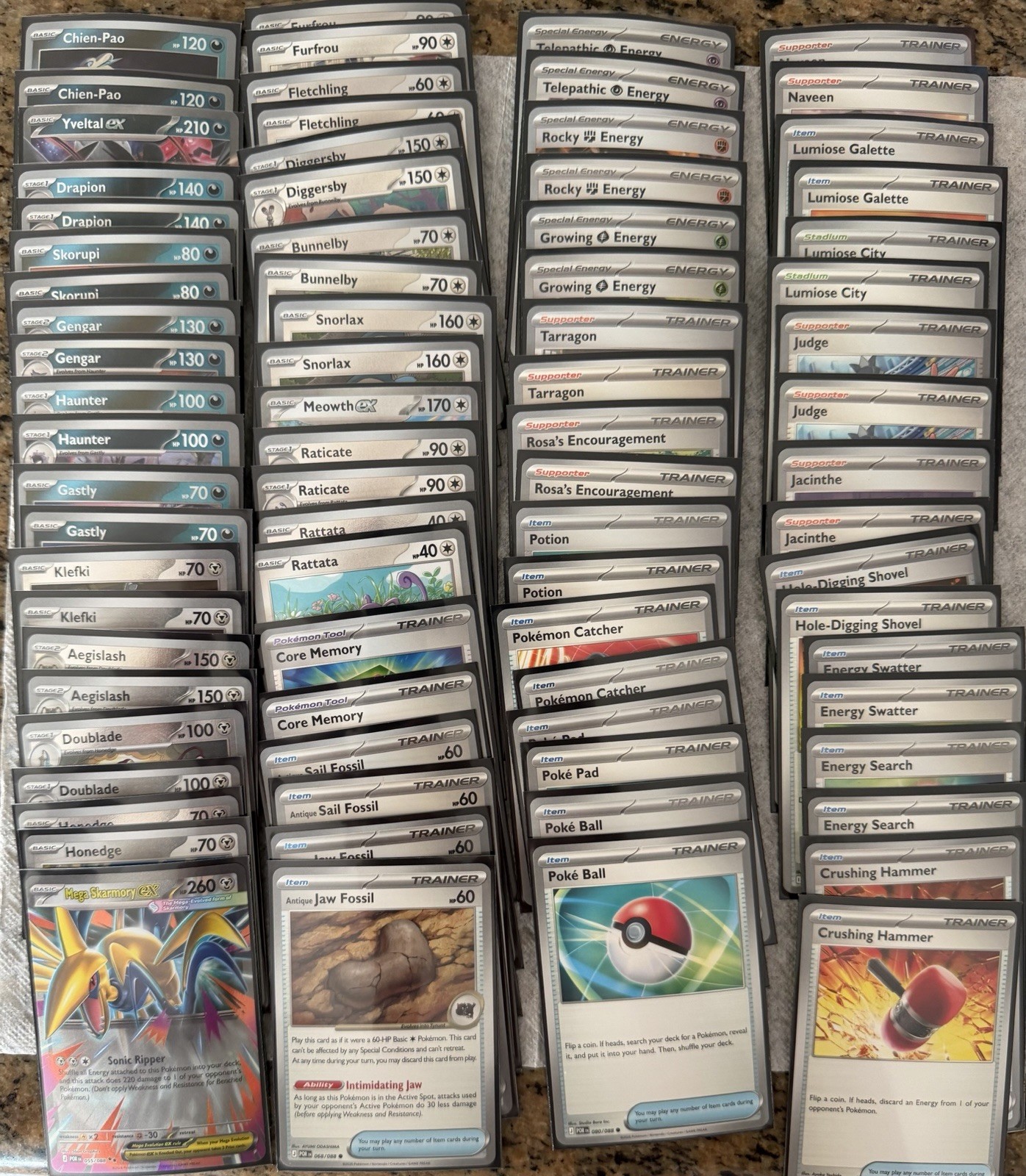 Pokemon TCG Perfect Order Complete Base Set W/ All Holos, Reverse Holo, And EXs