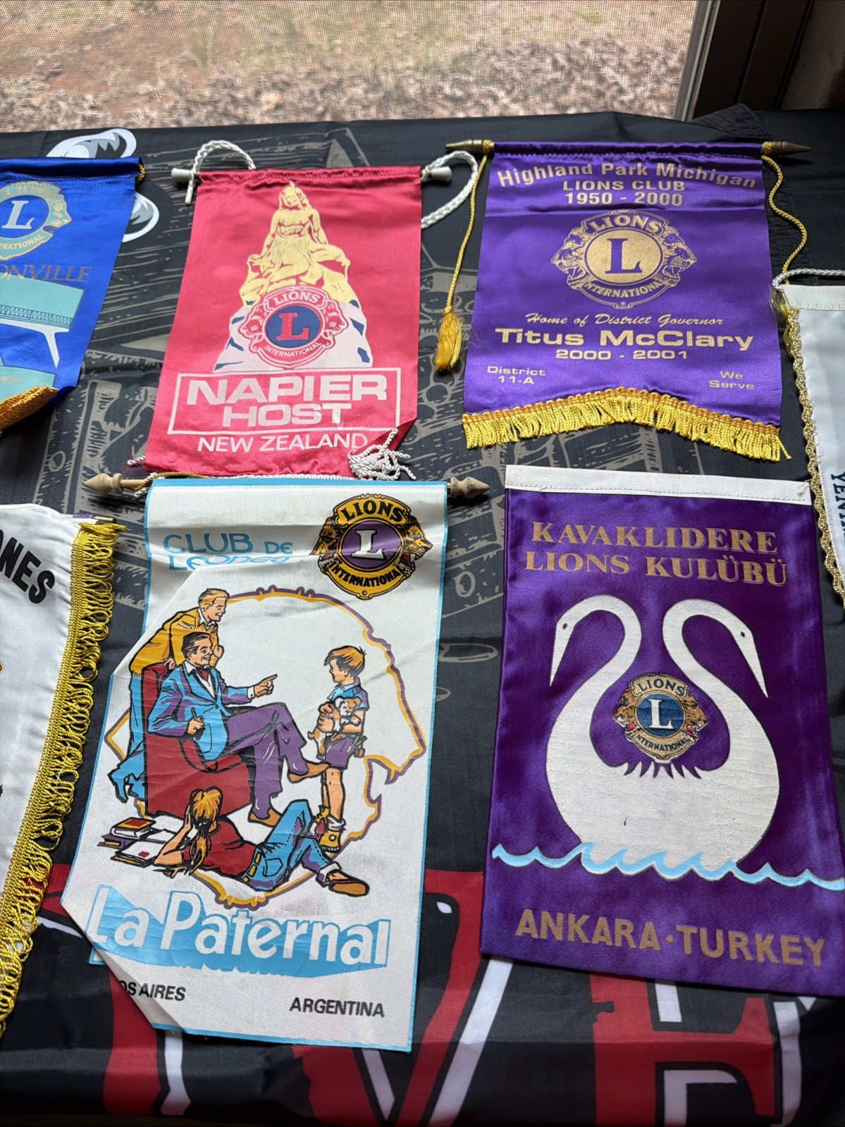 13 VINTAGE LIONS CLUB INTERNATIONAL WORLD FLAGS!