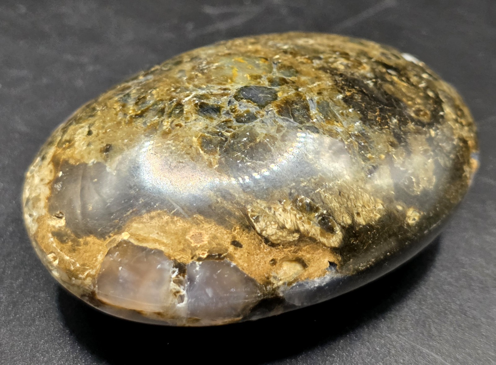 2.5″ Brecciated Purple Jasper Polished Palm Stone | Mystic Merlinite Crystal