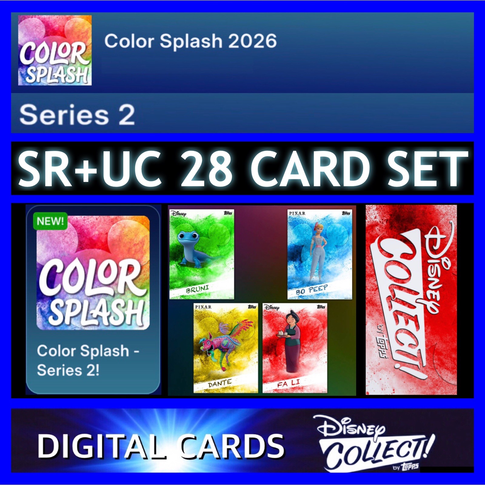 SERIES 2 COLOR SPLASH 2026 SR CRAFT+UC 28 CARD SET-TOPPS DISNEY COLLECT