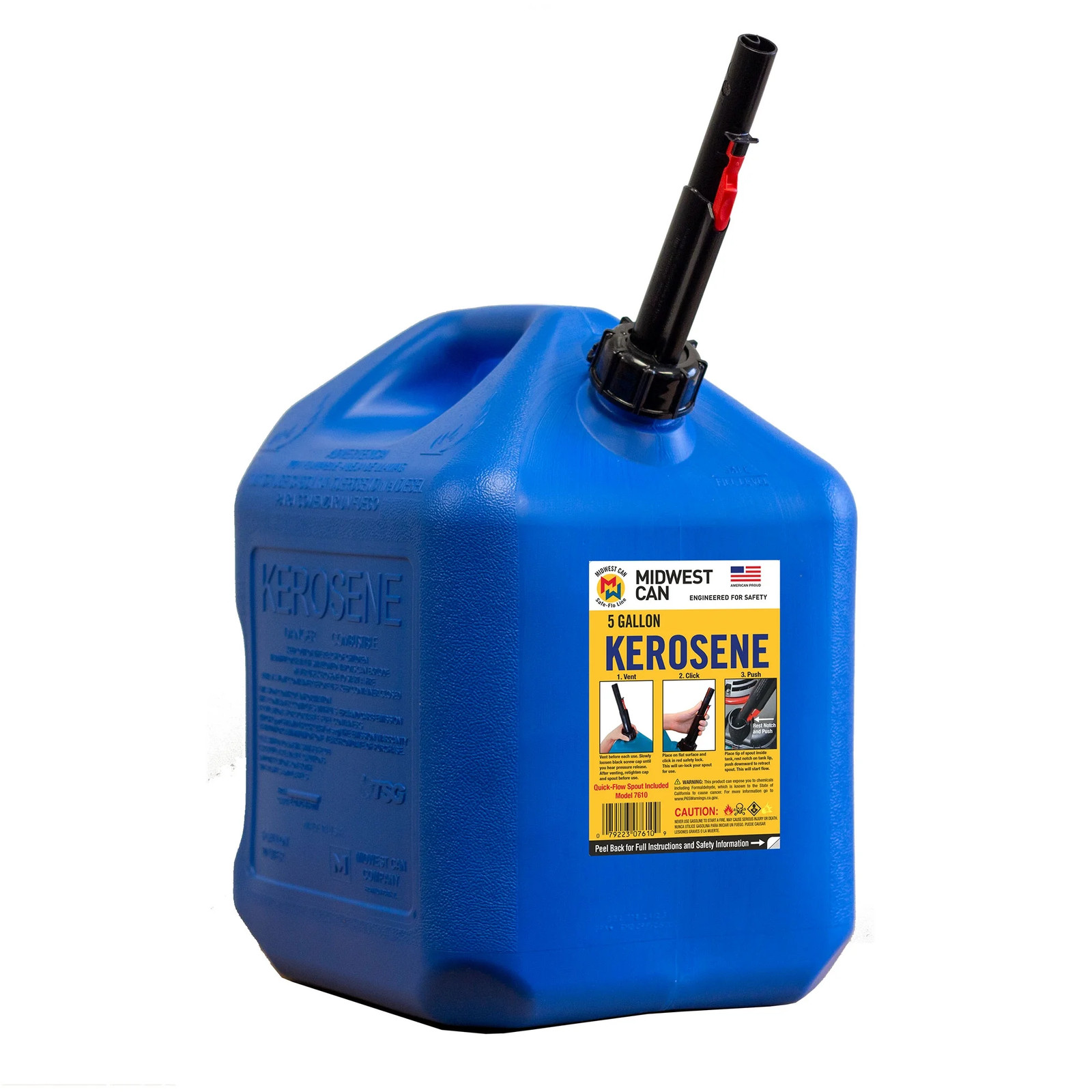 Blue 5 Gallon Kerosene Can with Auto Shut off Spout, Model 7610-2