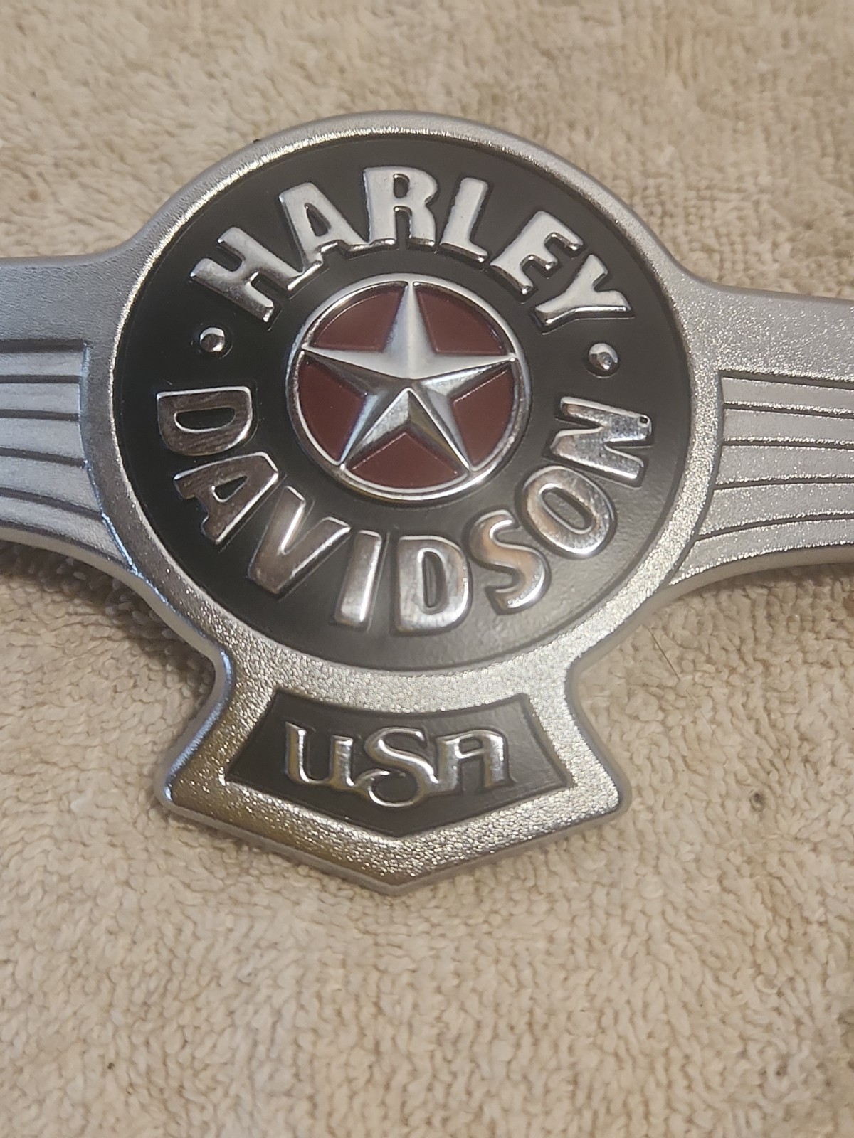 Genuine Harley-Davidson Fat Boy Red Star Wing Gas/Fuel Tank Emblem Left Side